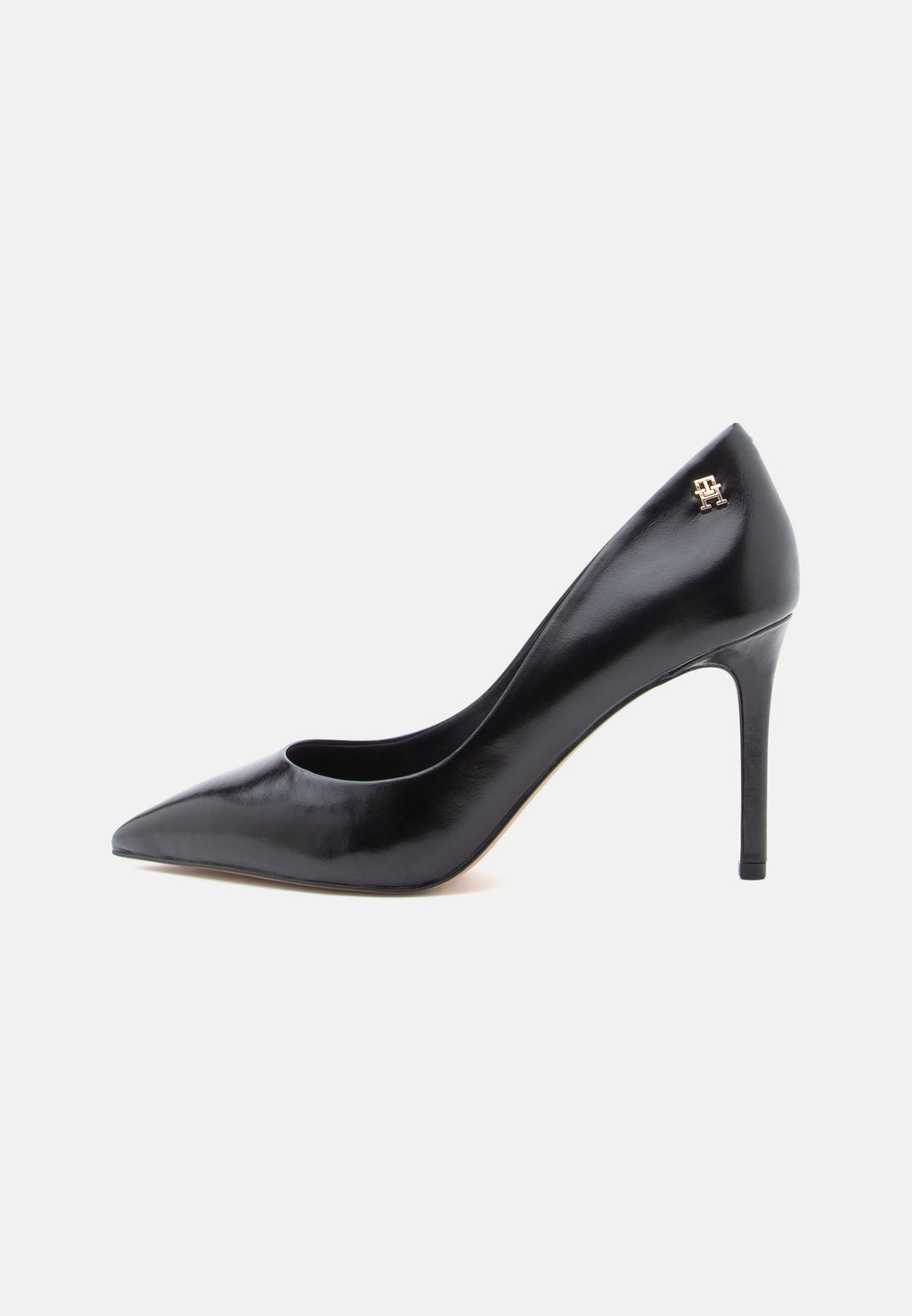 LEATHER POINTED TOE STILETTO HEELS - High heels - black
