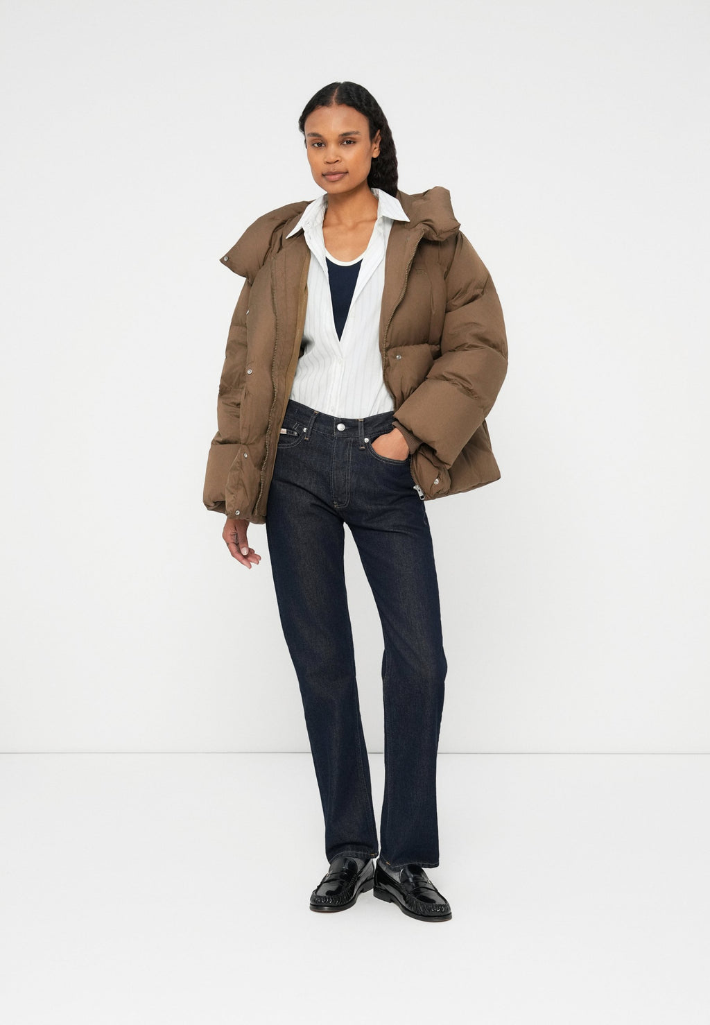 WATER REPELLENT DOWN WRAP JACKET - Winter jacket - nordic taupe