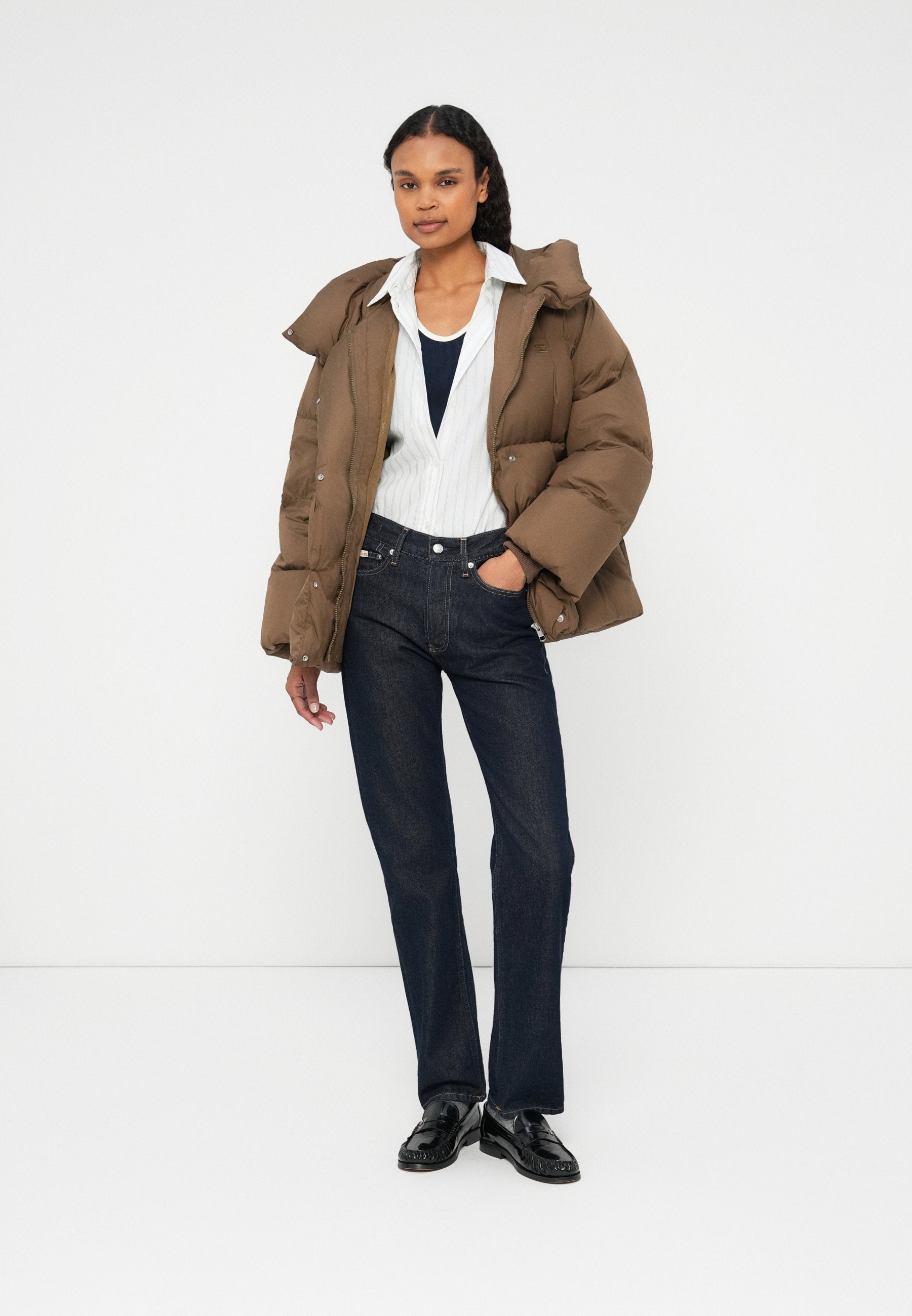 WATER REPELLENT DOWN WRAP JACKET - Winter jacket - nordic taupe