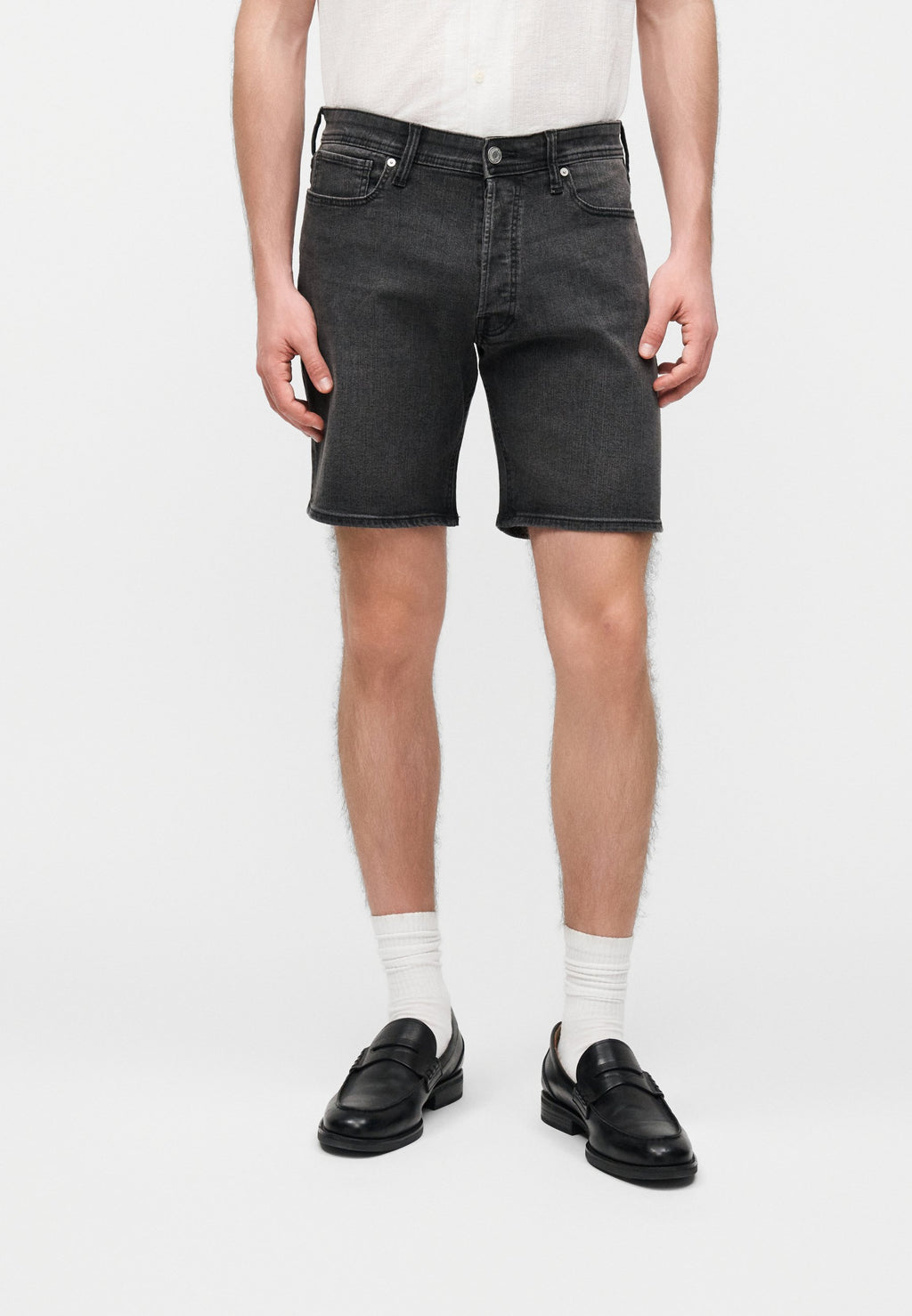 JJIRICK JJORIGINAL 2 PACK - Denim shorts - black denim/grey denim