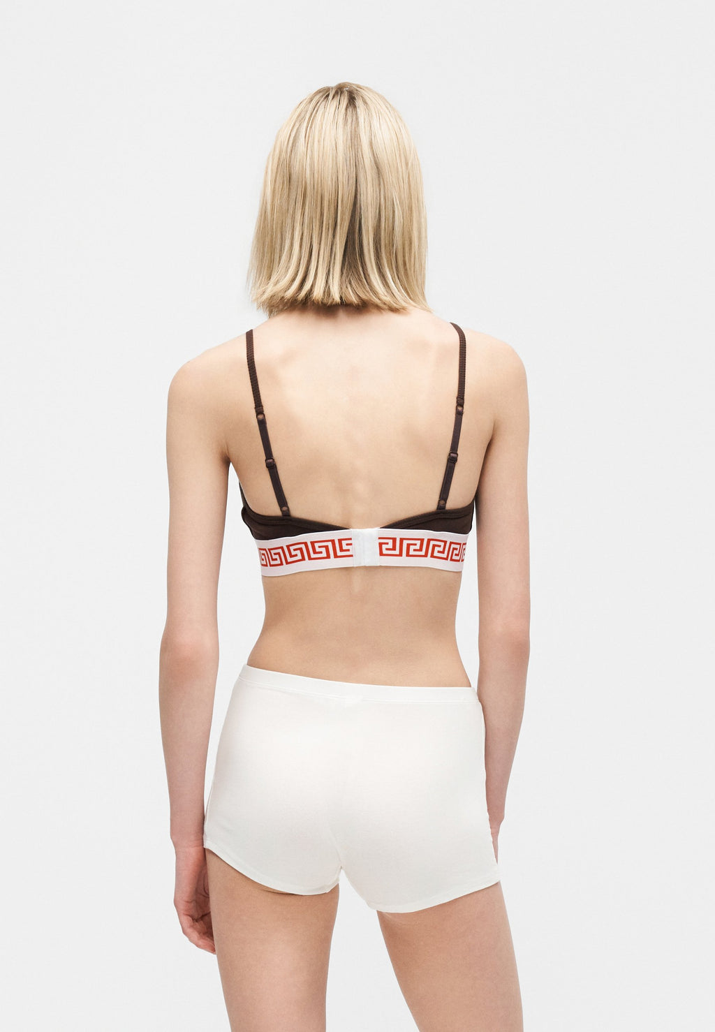 Bustier - chocolate/white/bright red