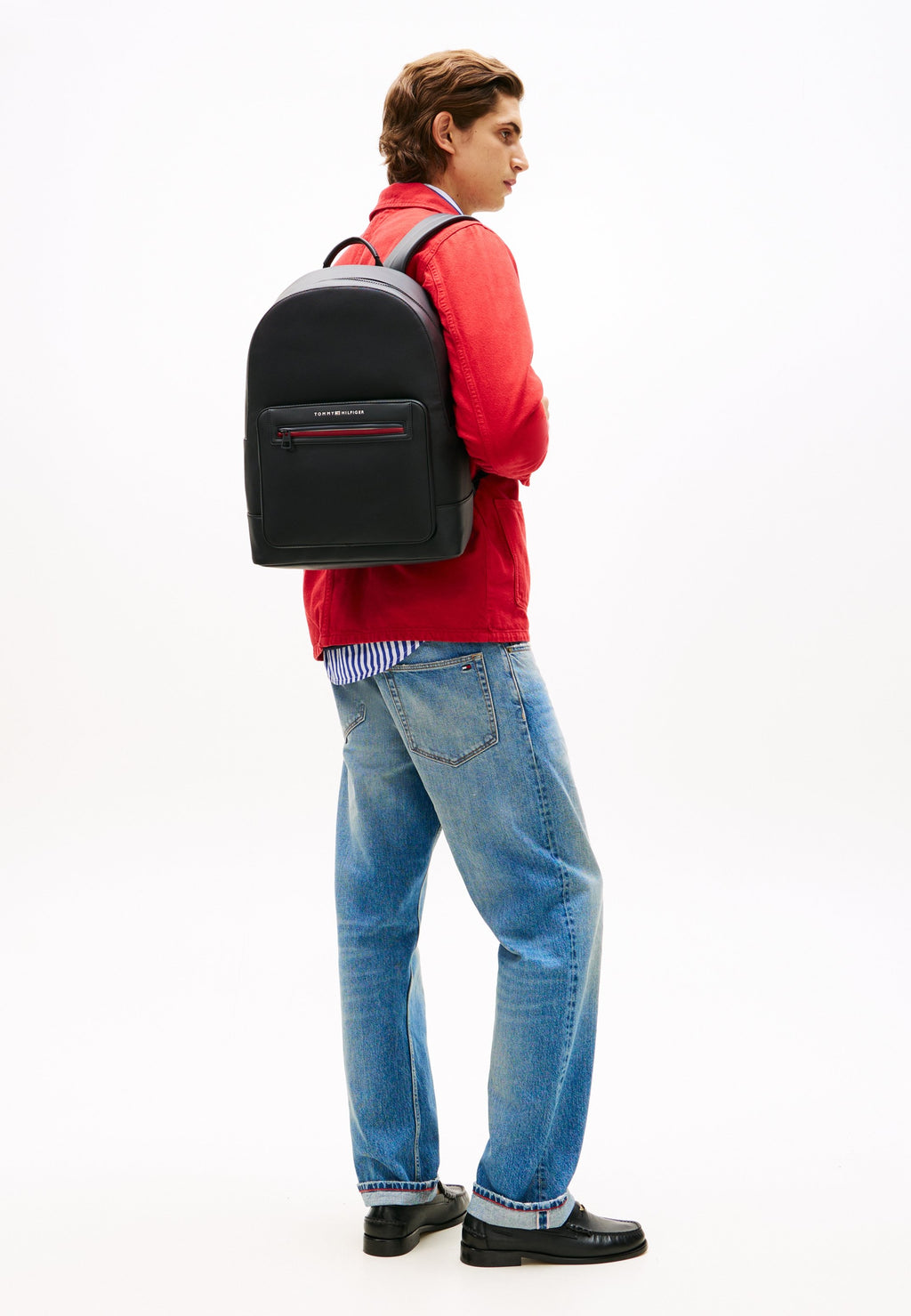 METAL LOGO TEXTURED DOME BACKPACK - Rucksack - black