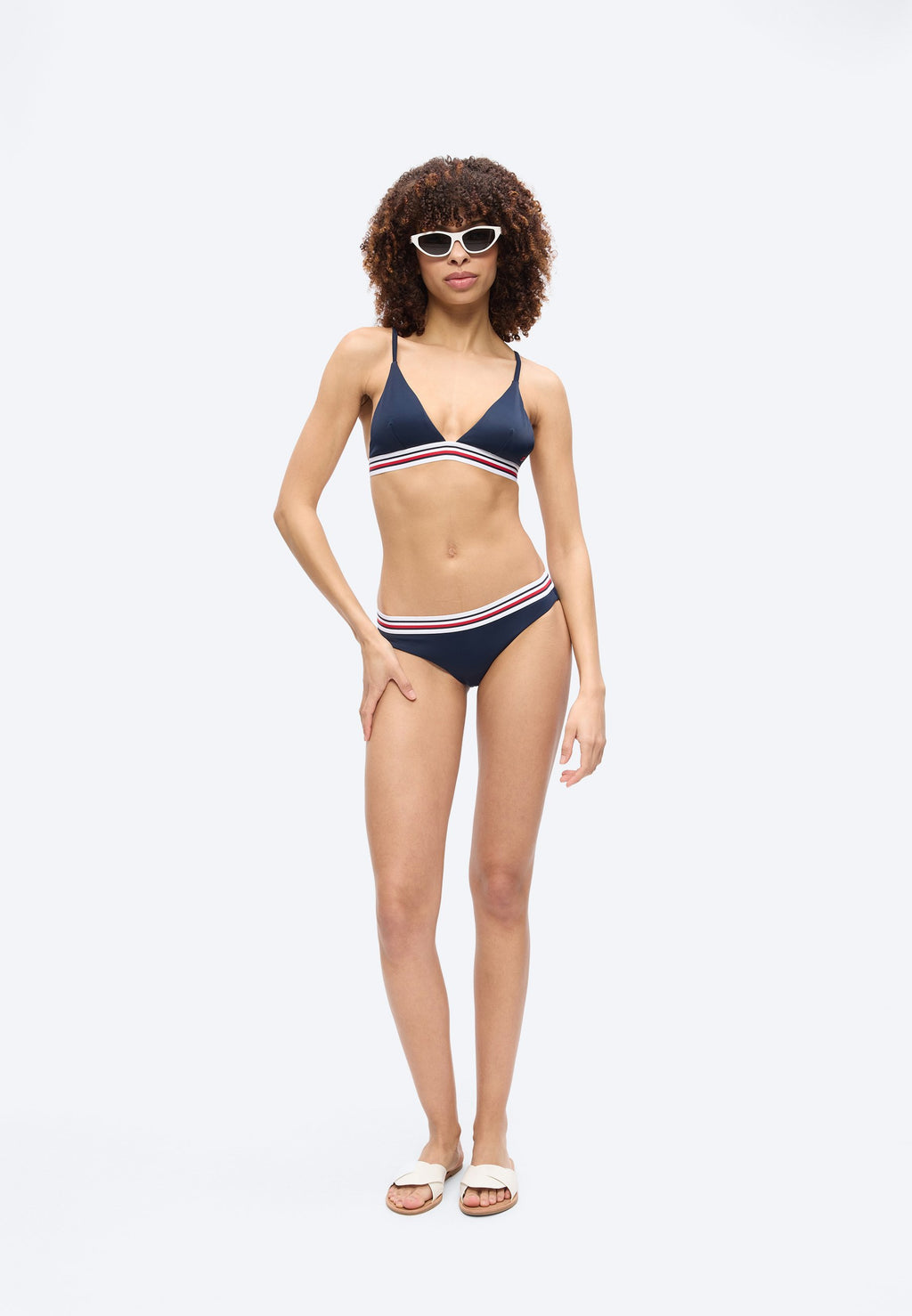 HAUT DE BIKINI TRIANGLE GLOBAL STRIPE - Haut de bikini - bleu marine nuit