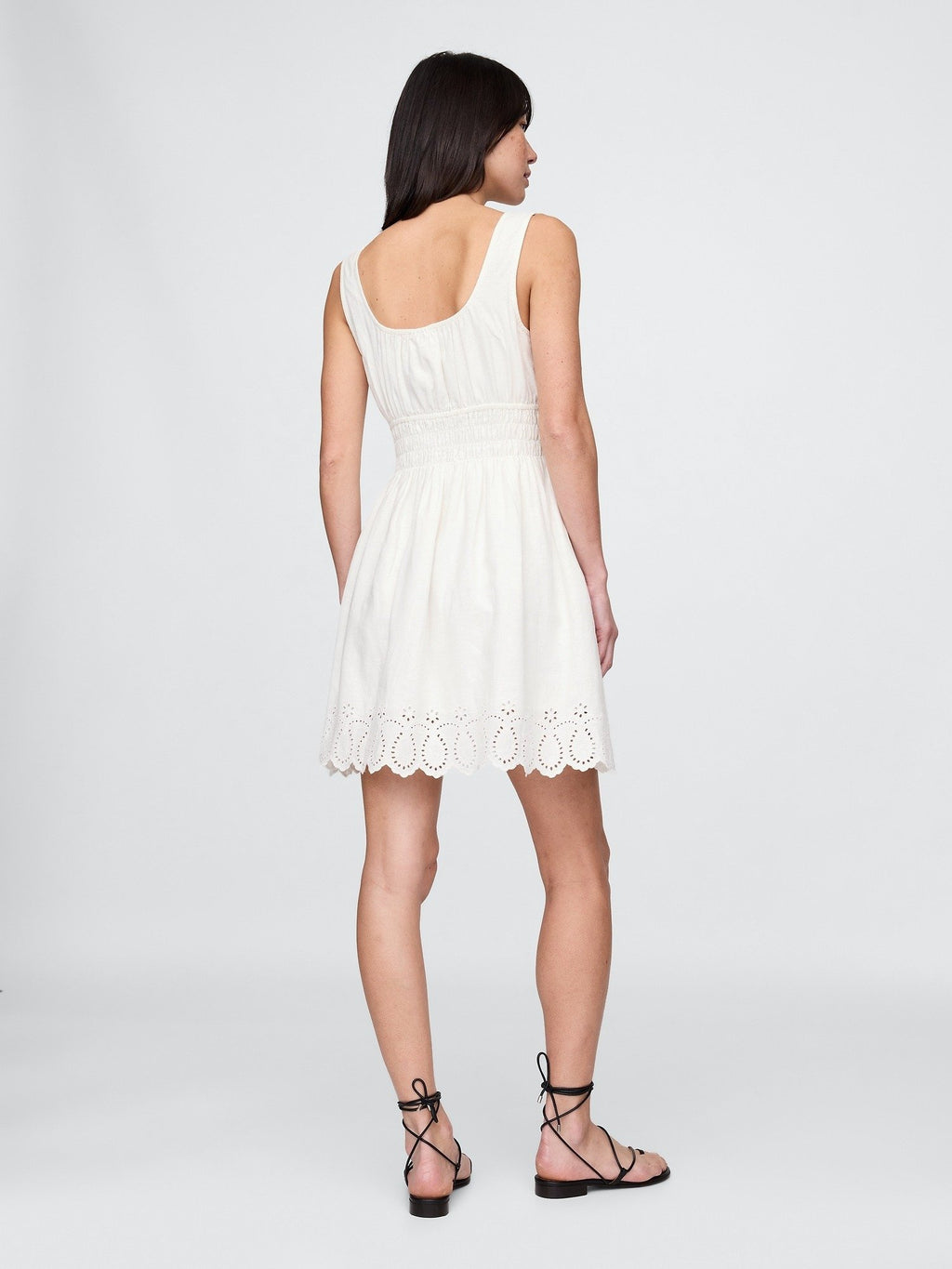 TIE SMOCKED MINI DRESS - Day dress - new off white