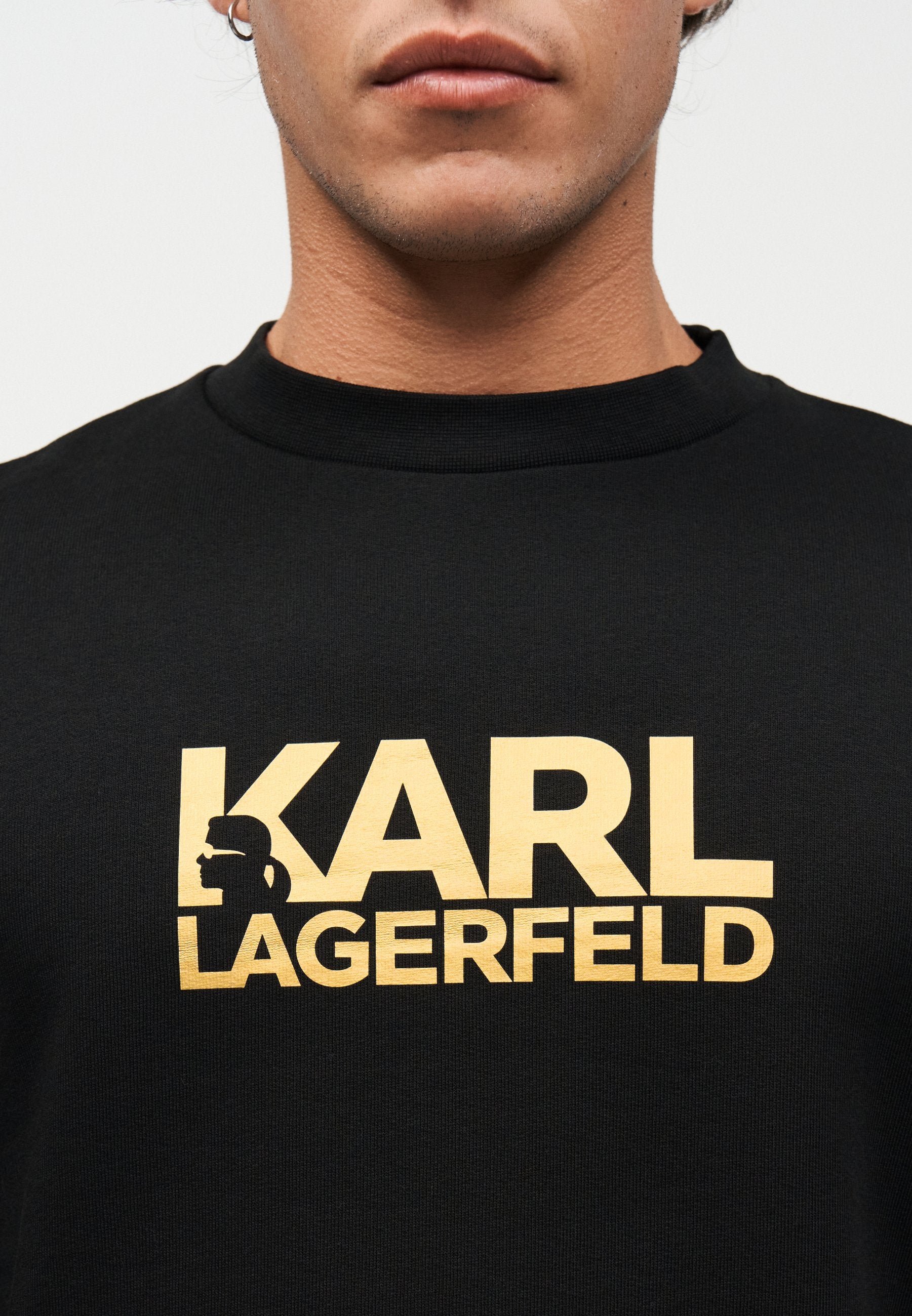 CREW NECK - Sweatshirt - black/gold-coloured