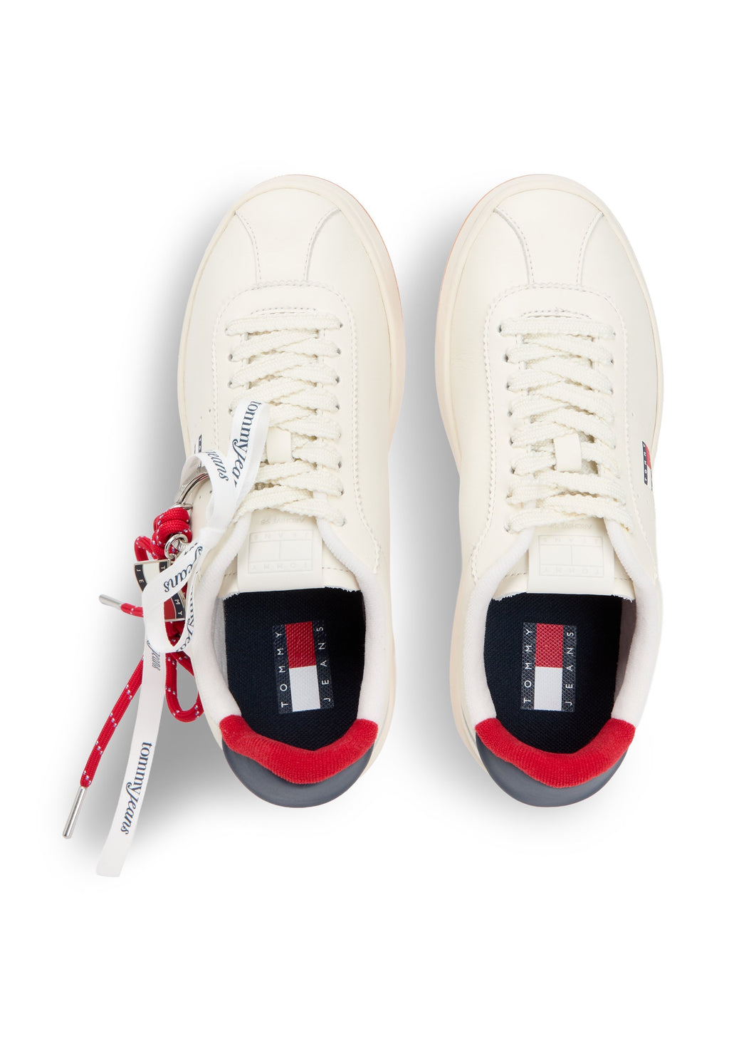 LEATHER ARCHIVE COURT TRAINERS WITH CHARMS - Trainers - ivory/dark night navy
