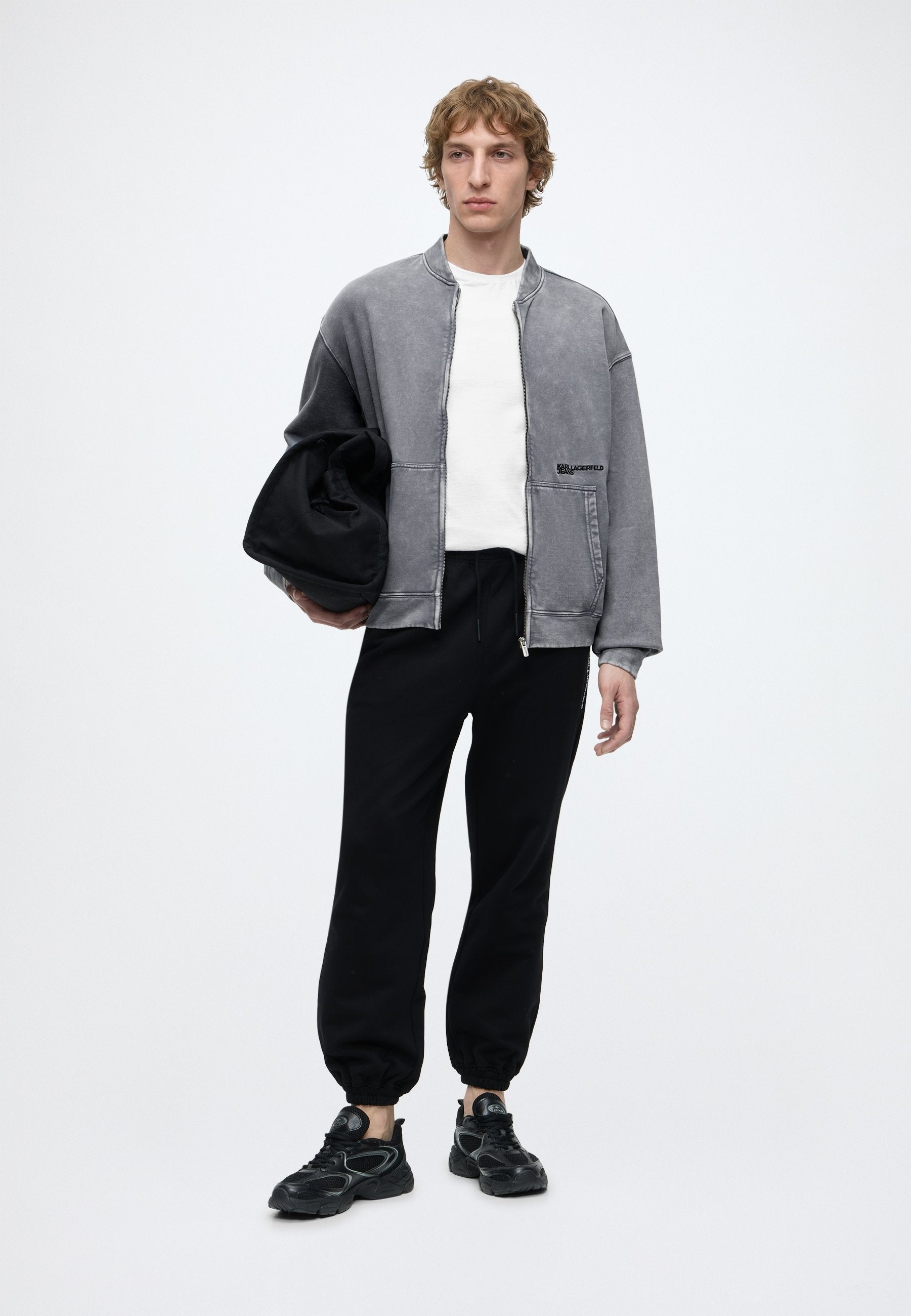 RELAXED WASHED BOMBER - Summer jacket - grisaille