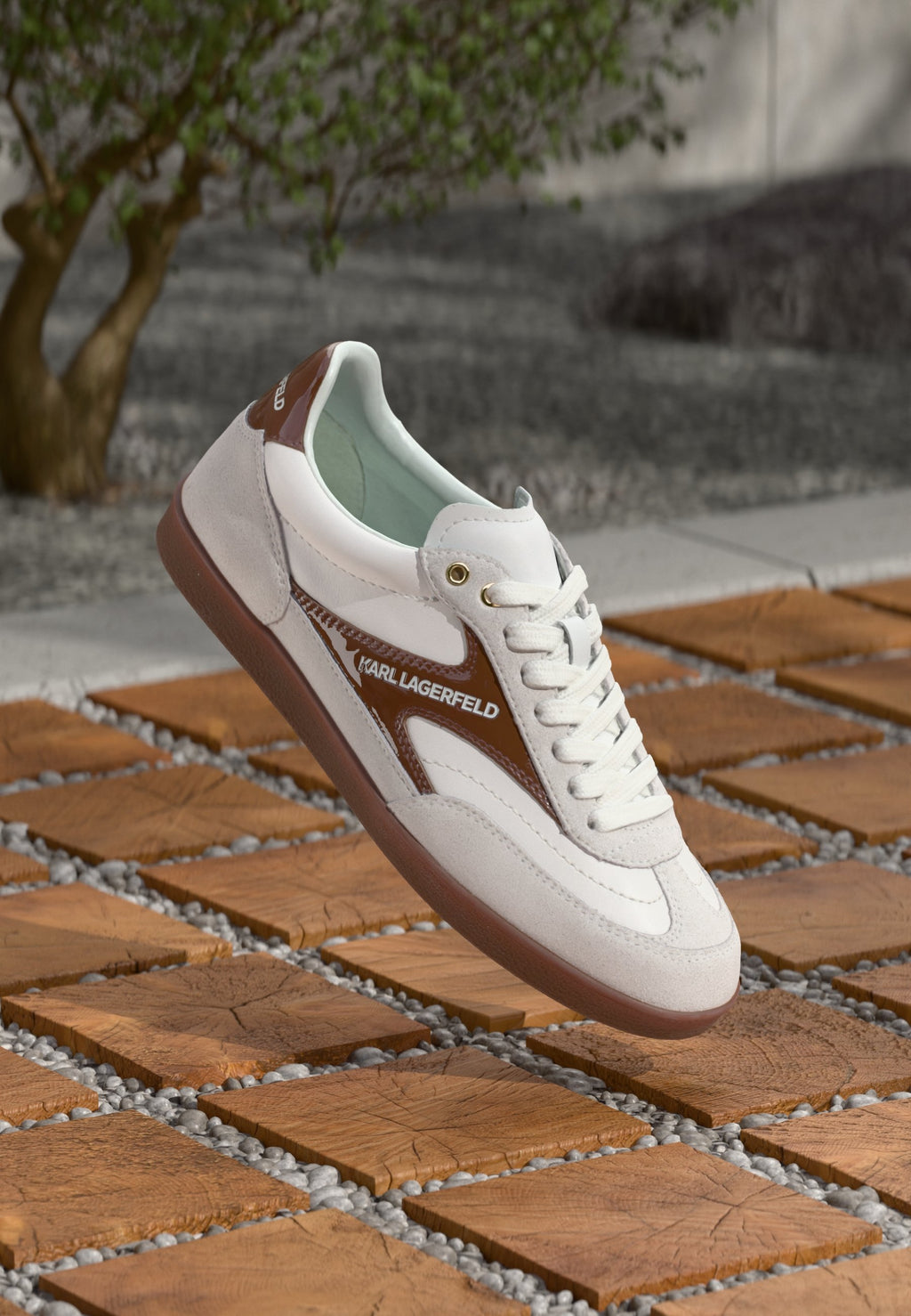 KANDIDATE LACE - Trainers - white/dark brown