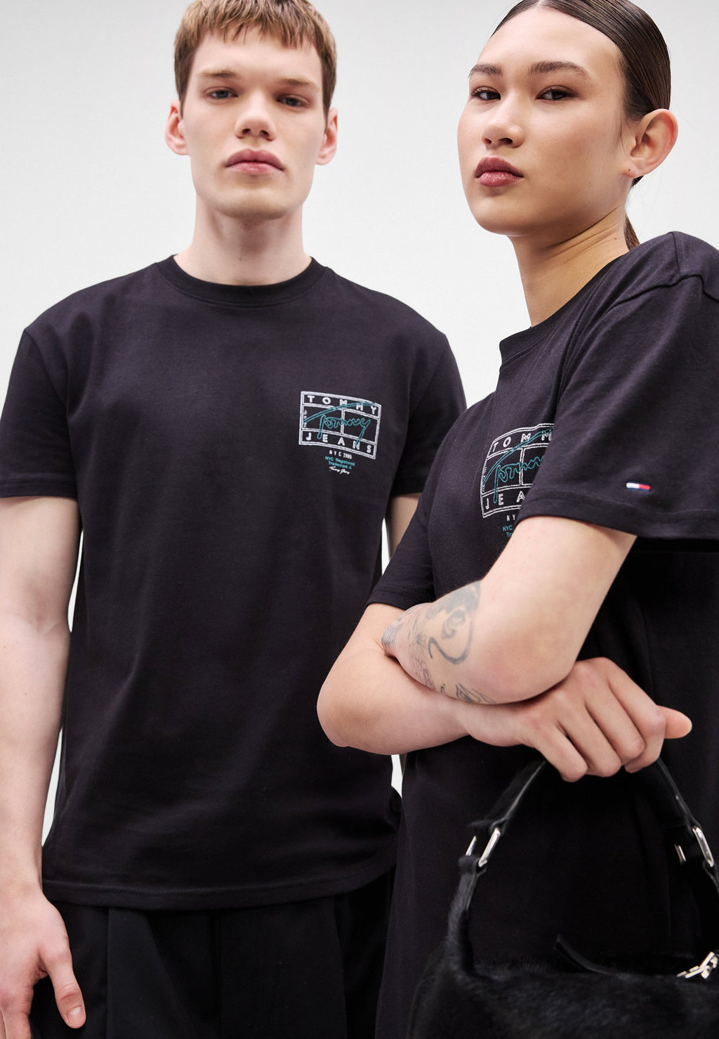TEE-SHIRT RAS-DE-COU LOGO DOS SIGNATURE - T-shirt imprimé - black