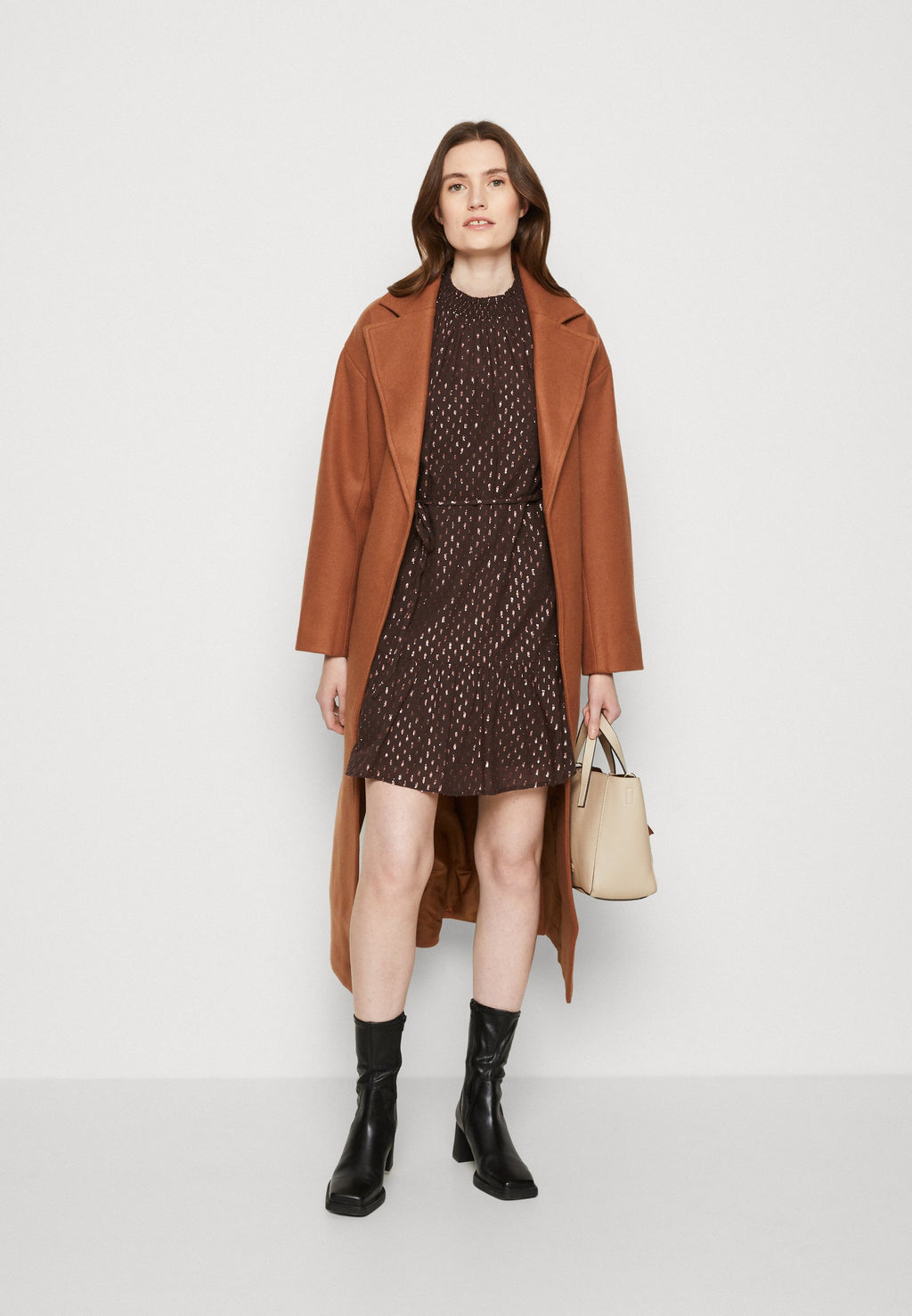 SMOCK CLIP DRESS - Cocktail dress / Party dress - brown
