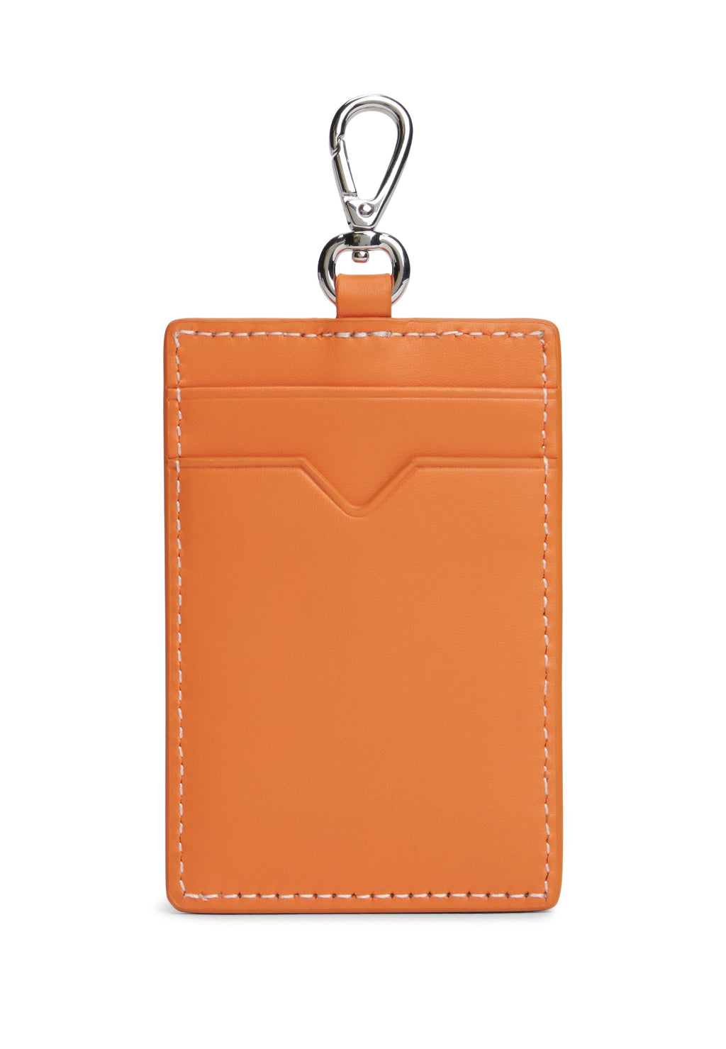 LEATHER CLIP-ON CARD HOLDER - Wallet - orange thunder