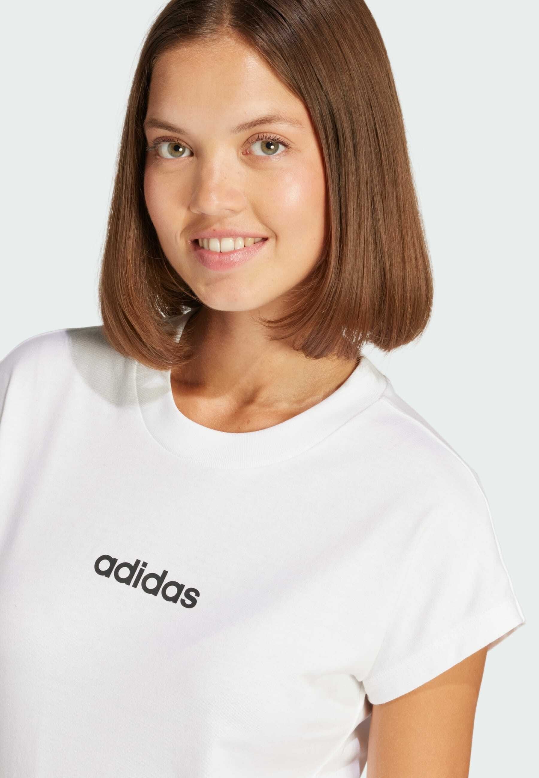 ESSENTIALS LINEAR COTTON - Basic T-shirt - white   black