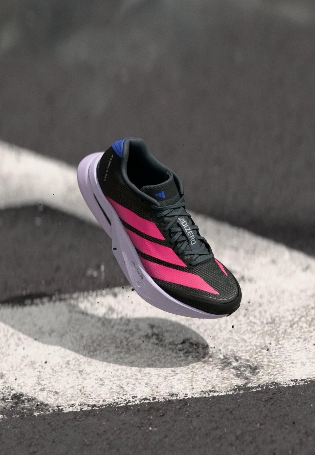ADIZERO BOSTON - Road running shoes - core black/lucid pink/cobalt blue