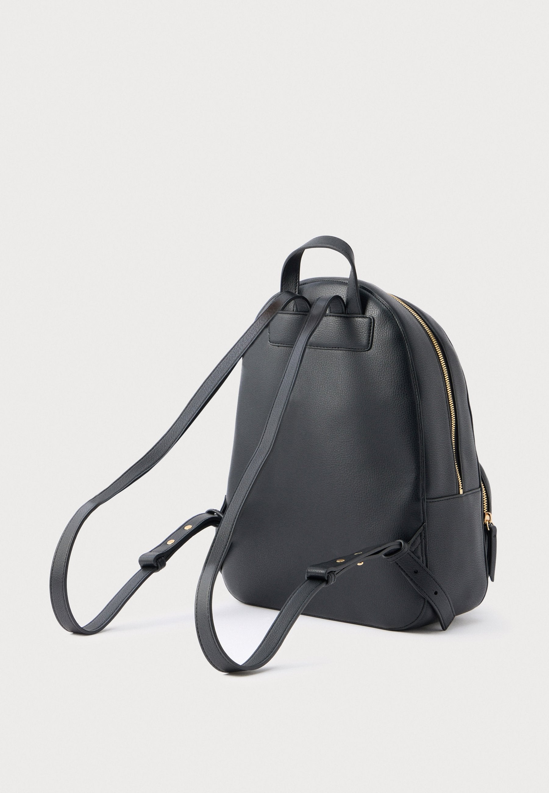 METALLIC LOGO PEBBLE GRAIN BACKPACK - Backpack - black