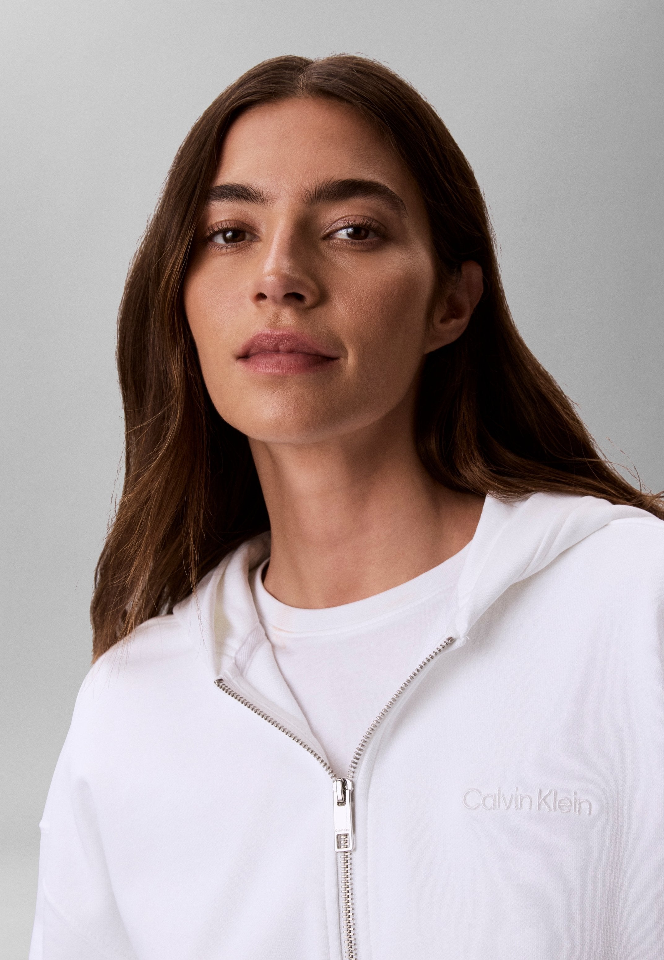 STANDARD LOGO HOODIE - Sweatshirt zippé - blanc vif