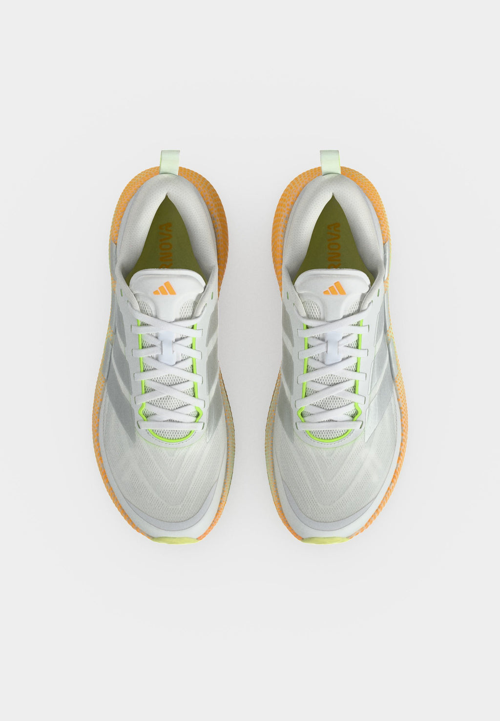 SUPERNOVA GLIDE M - Road running shoes - footwear white/matte silver-coloured/signal green