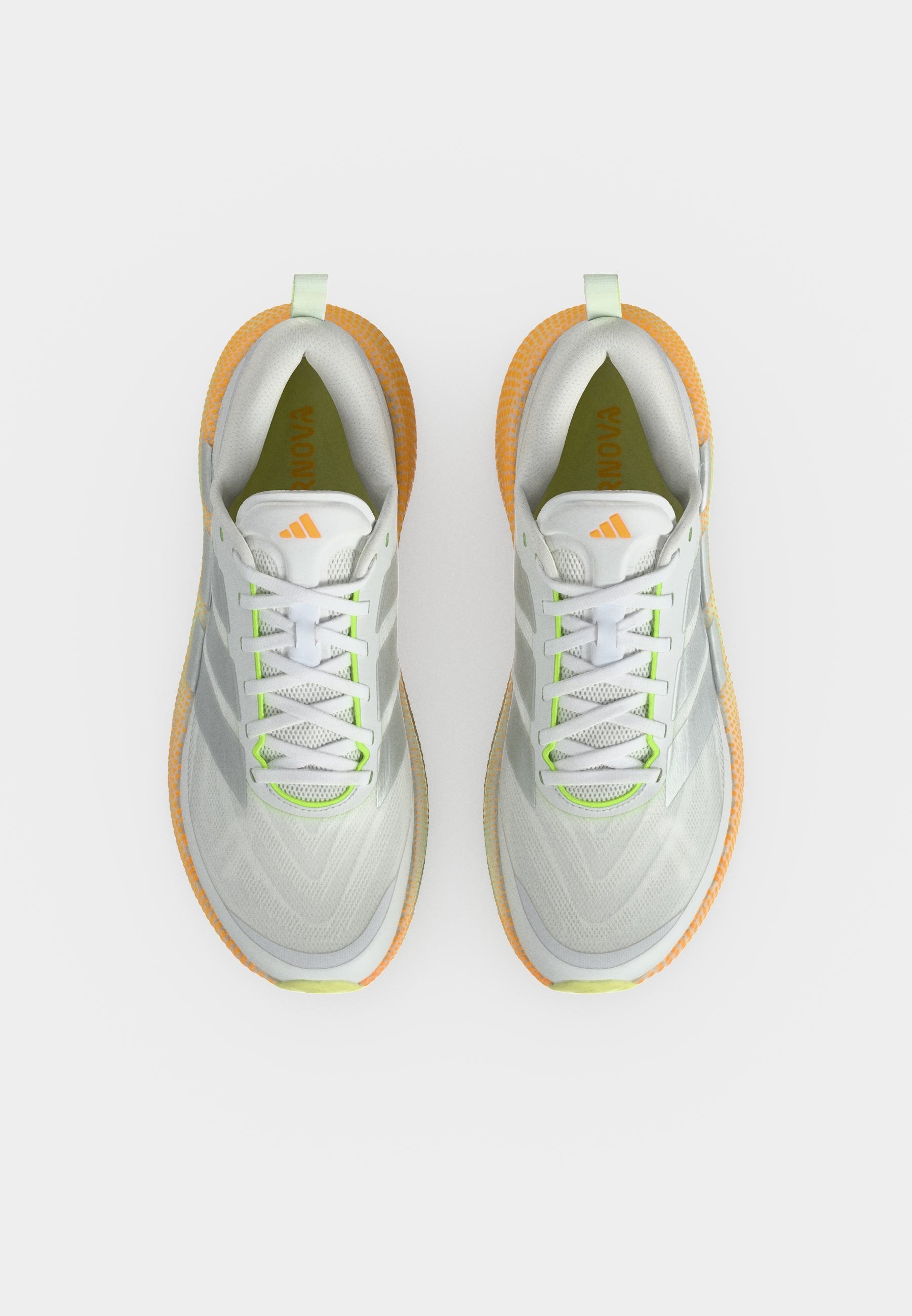 SUPERNOVA GLIDE M - Road running shoes - footwear white/matte silver-coloured/signal green