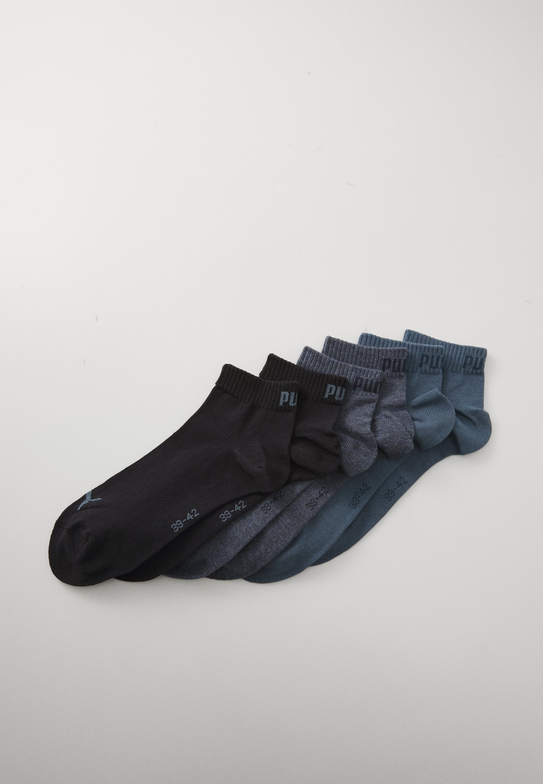 QUARTER PLAIN UNISEX 6 PACK - Sneaker socks - blue combo