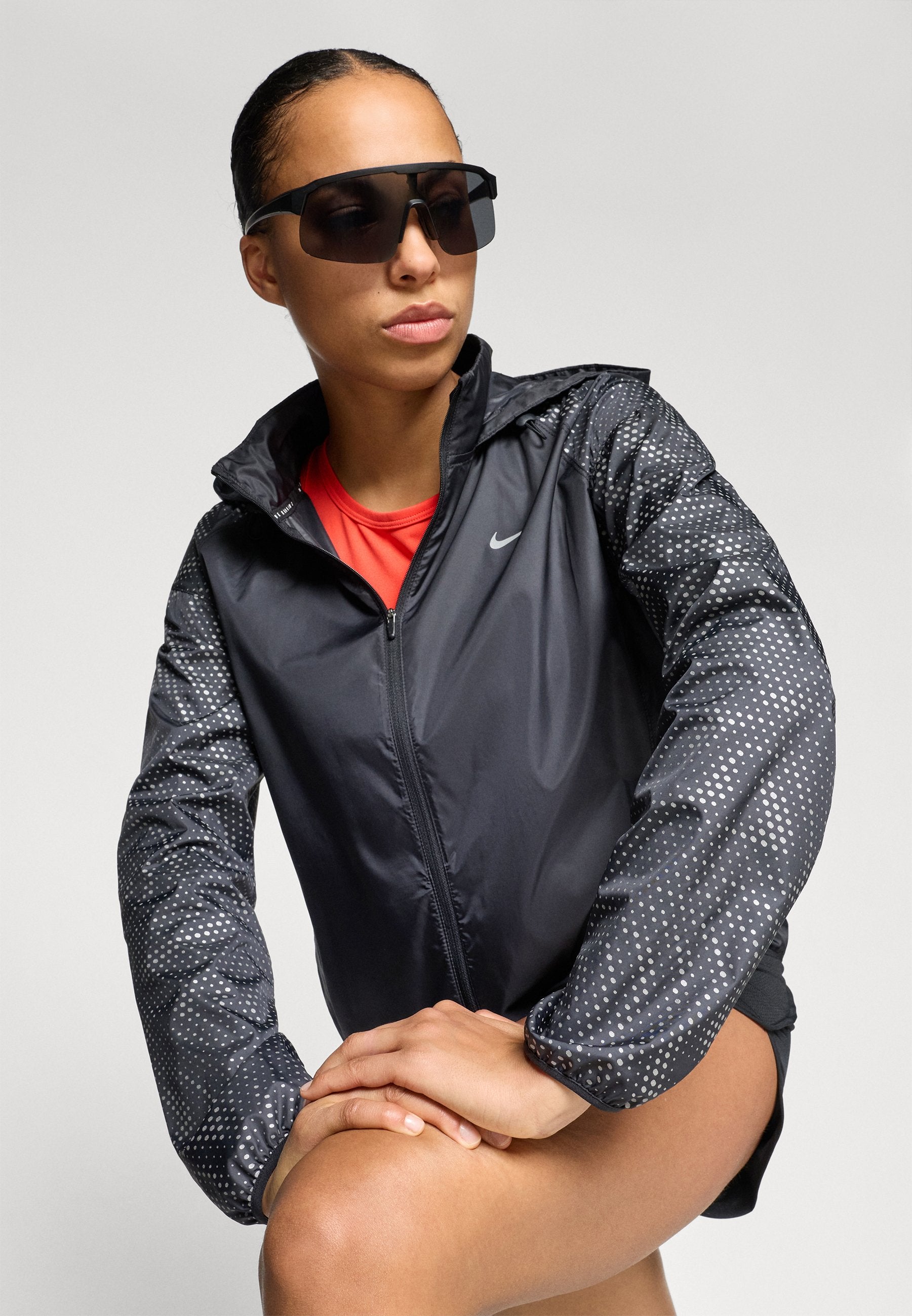 Running jacket - black/reflective silver-coloured
