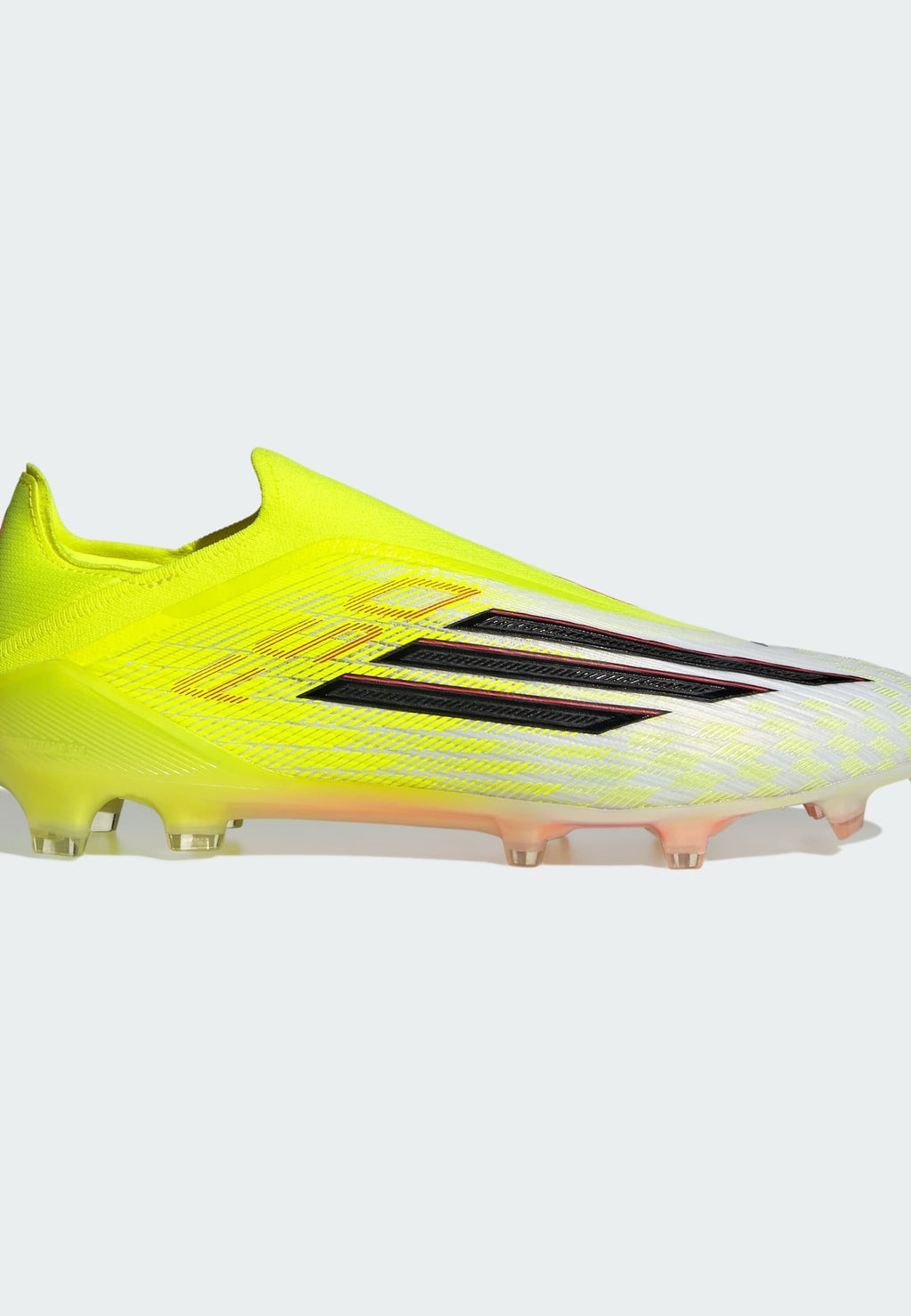 F50 ELITE LACELESS FG - Chaussures de football pour terrain sec - jaune solaire/noir/rouge vif