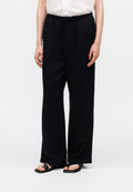 WIDE LEG - Trousers - black