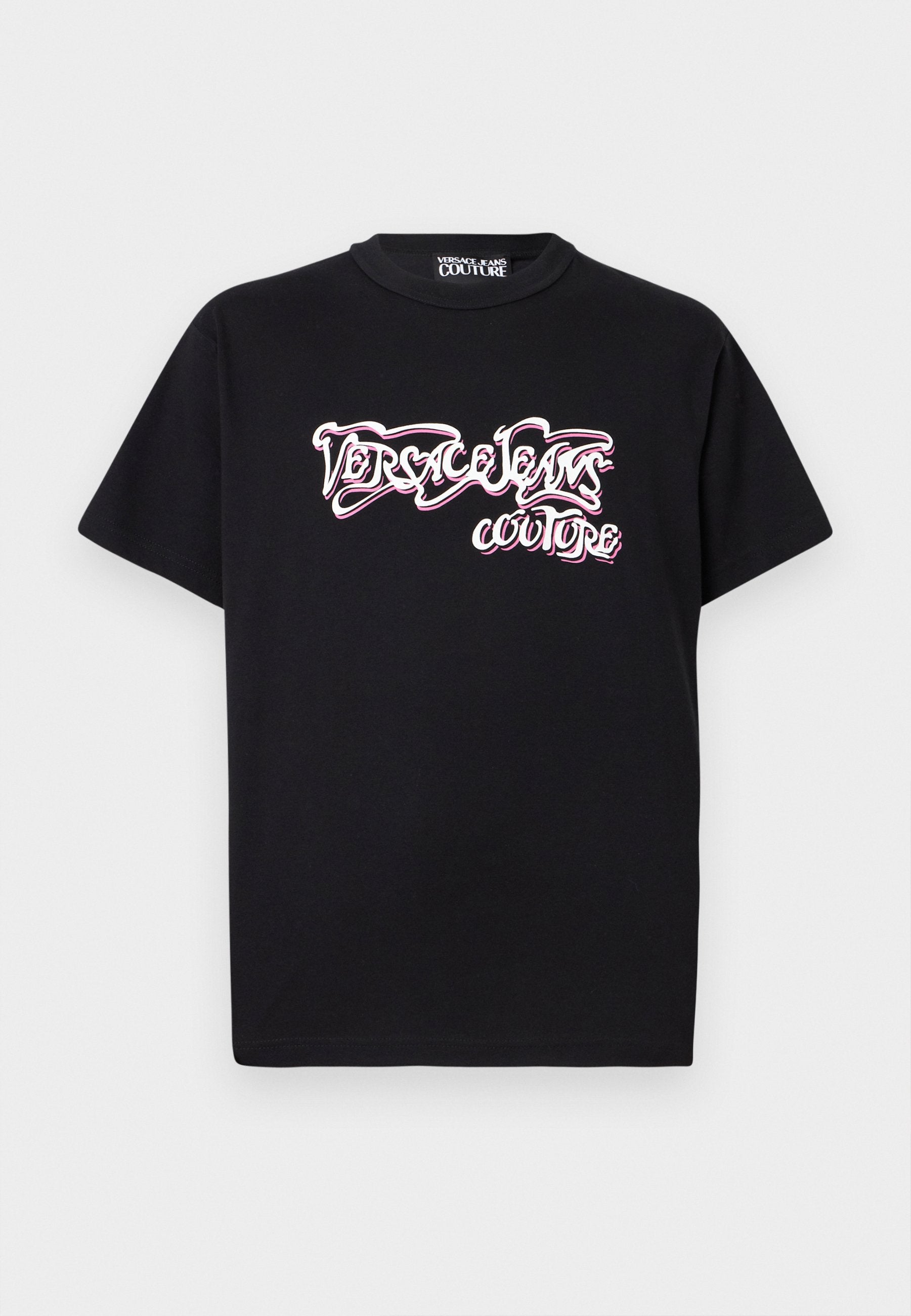 LOGO CURVED - Print T-shirt - black