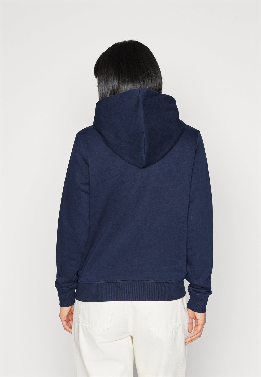 MOLLETON À CAPUCHE CORDON DE SERRAGE LOGO LINEAR - Sweat à capuche - bleu marine foncé
