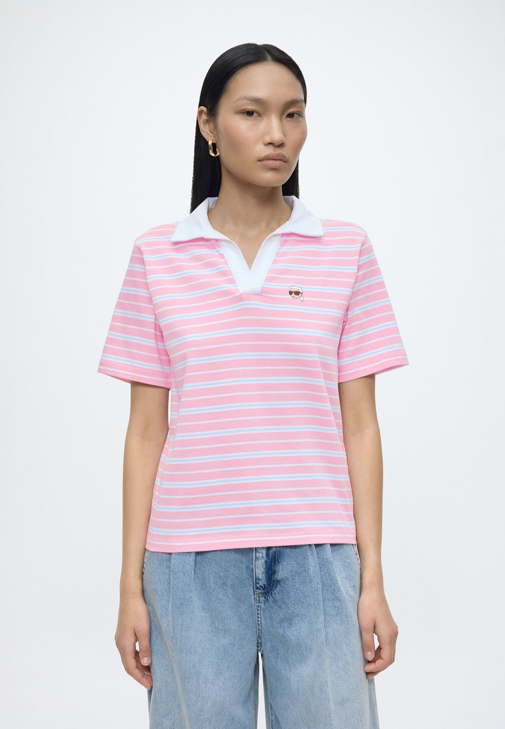 IKON STRIPE - Polo shirt - blue/lilac