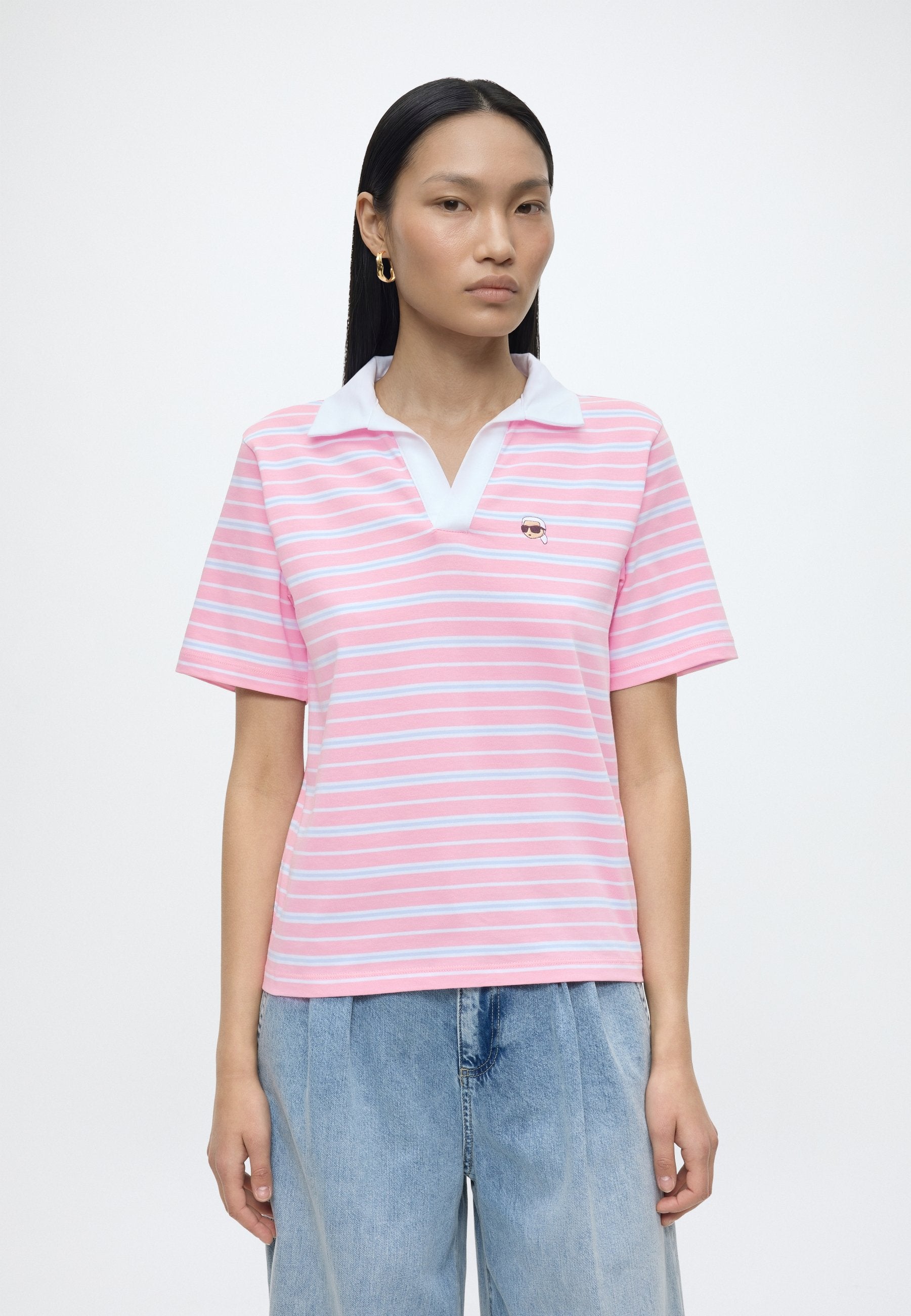 IKON STRIPE - Polo shirt - blue/lilac