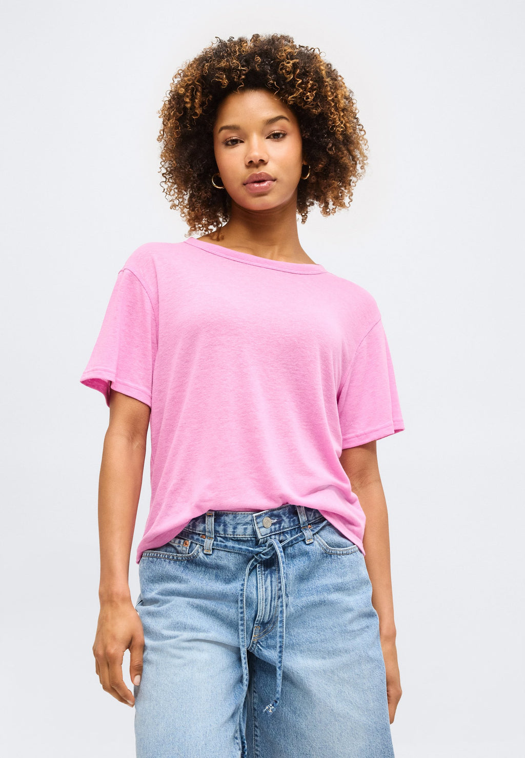 OVERSIZED TEE - Basic T-shirt - neon pink glow