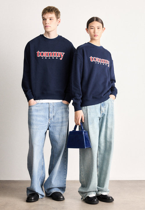 90S LOGO APPLIQUÉ FLEECE SWEATSHIRT - Sweatshirt - dark night navy