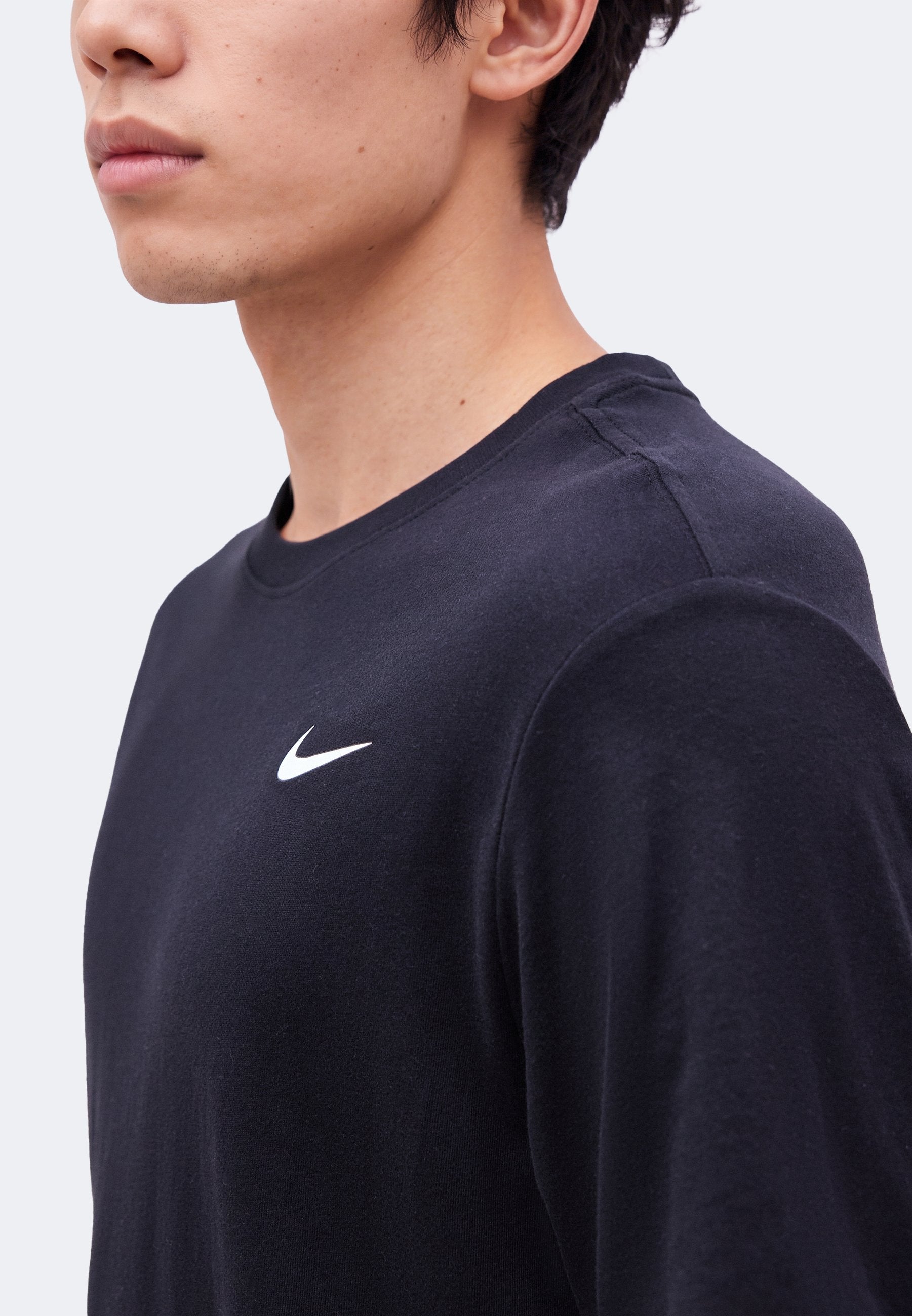 TEE CREW SOLID - Sports T-shirt - black/white