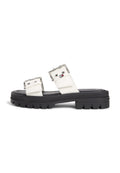 CHUNKY CLEAT DOUBLE BUCKLE SANDALS - Sandals - ivory