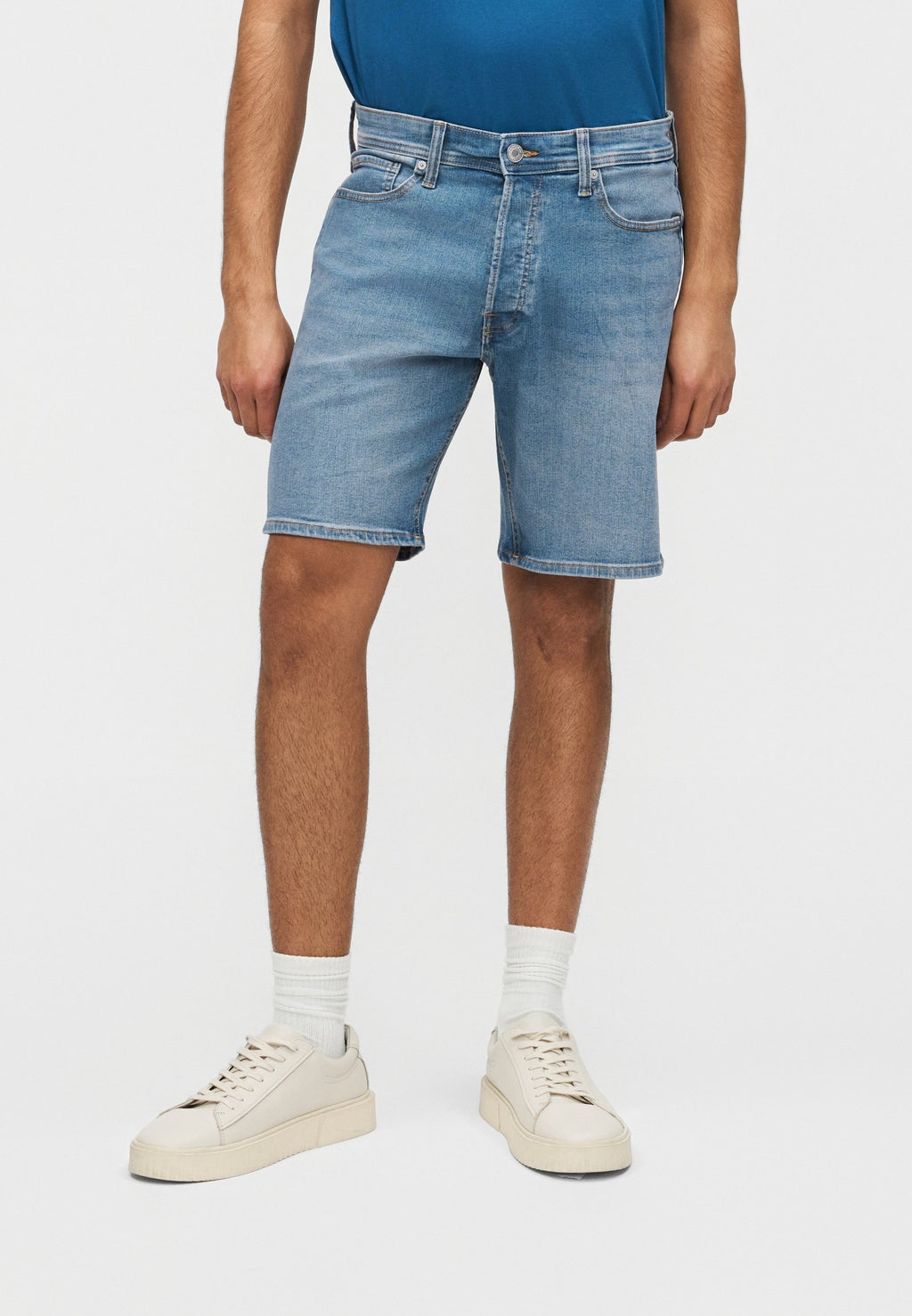 JJIRICK JJORIGINAL - Denim shorts - blue denim