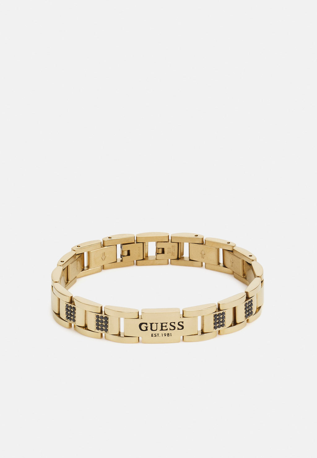 FLAT CHAIN UNISEX - Bracelet - yellow gold-coloured/black