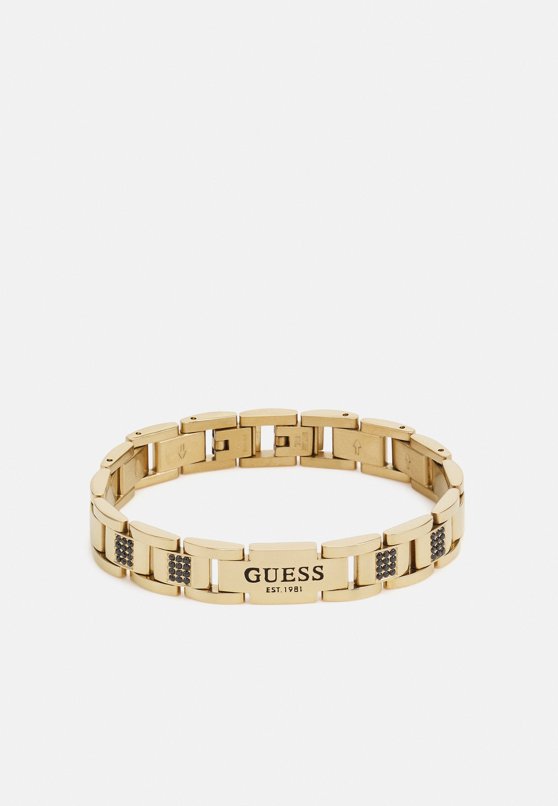 FLAT CHAIN UNISEX - Bracelet - yellow gold-coloured/black