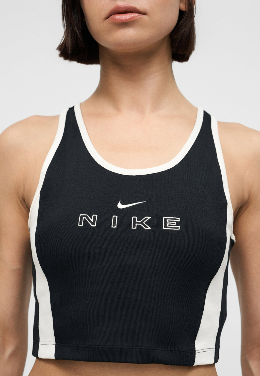 STREET CROP TANK - Top - black/chalk