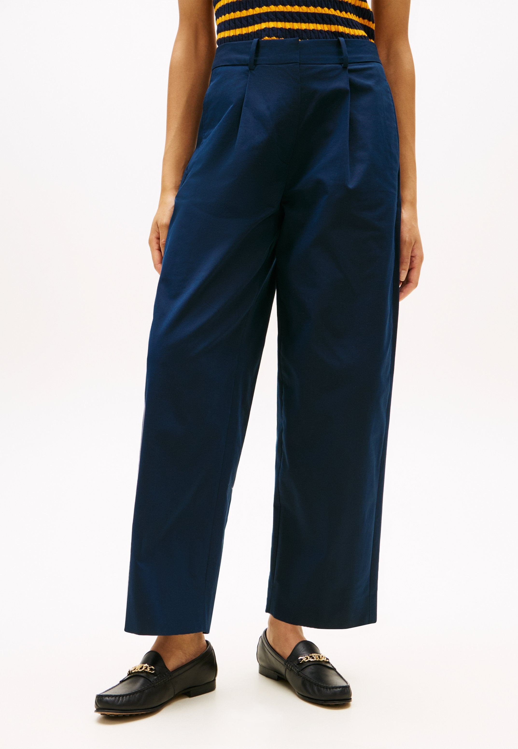 BARREL PLEATED - Trousers - dark night navy