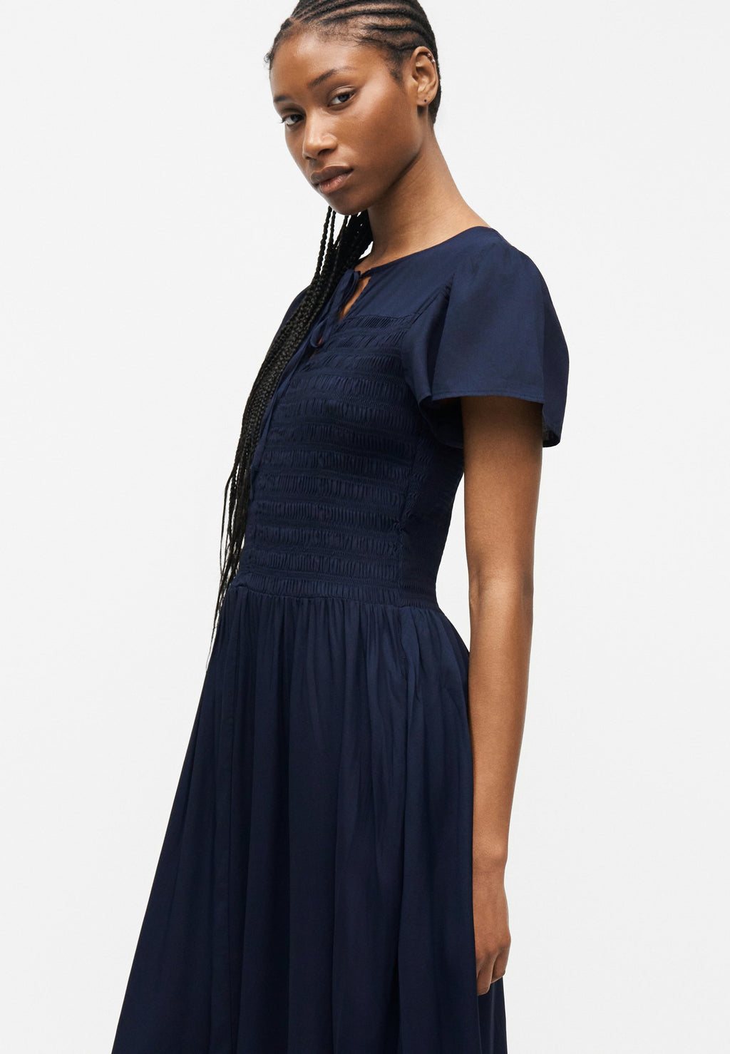 SMOCKED MIDI - Day dress - navy uniform