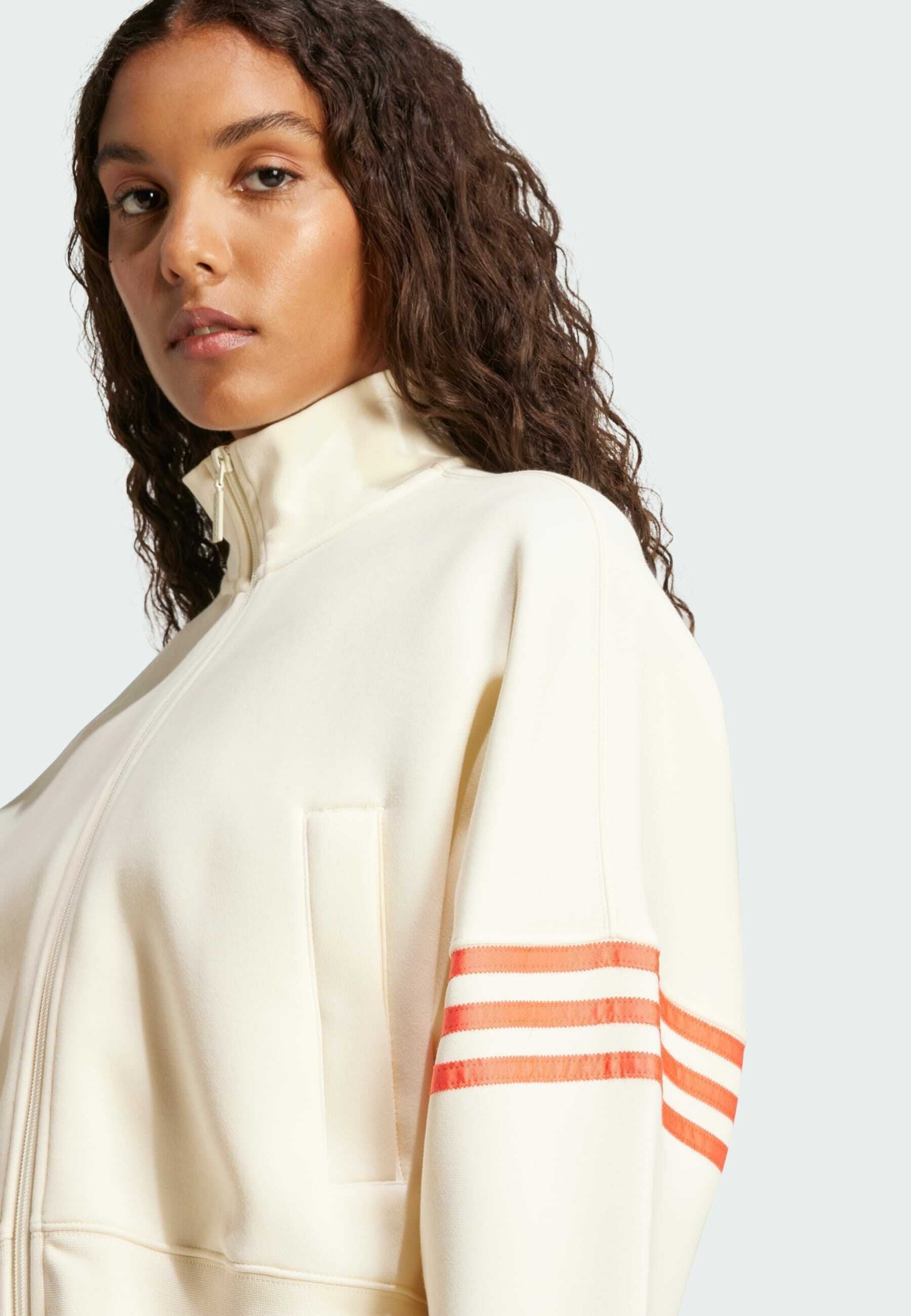 NEUCLASSICS TRACK - Zip-up sweatshirt - cream white   real coral
