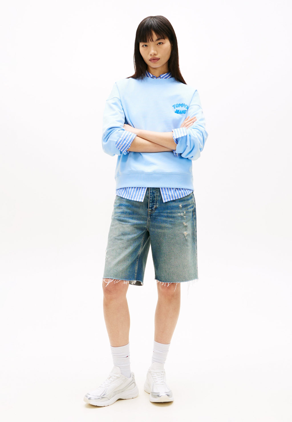 BUBBLE LOGO BOXY CREW NECK JUMPER - Sweatshirt - light powdery blue
