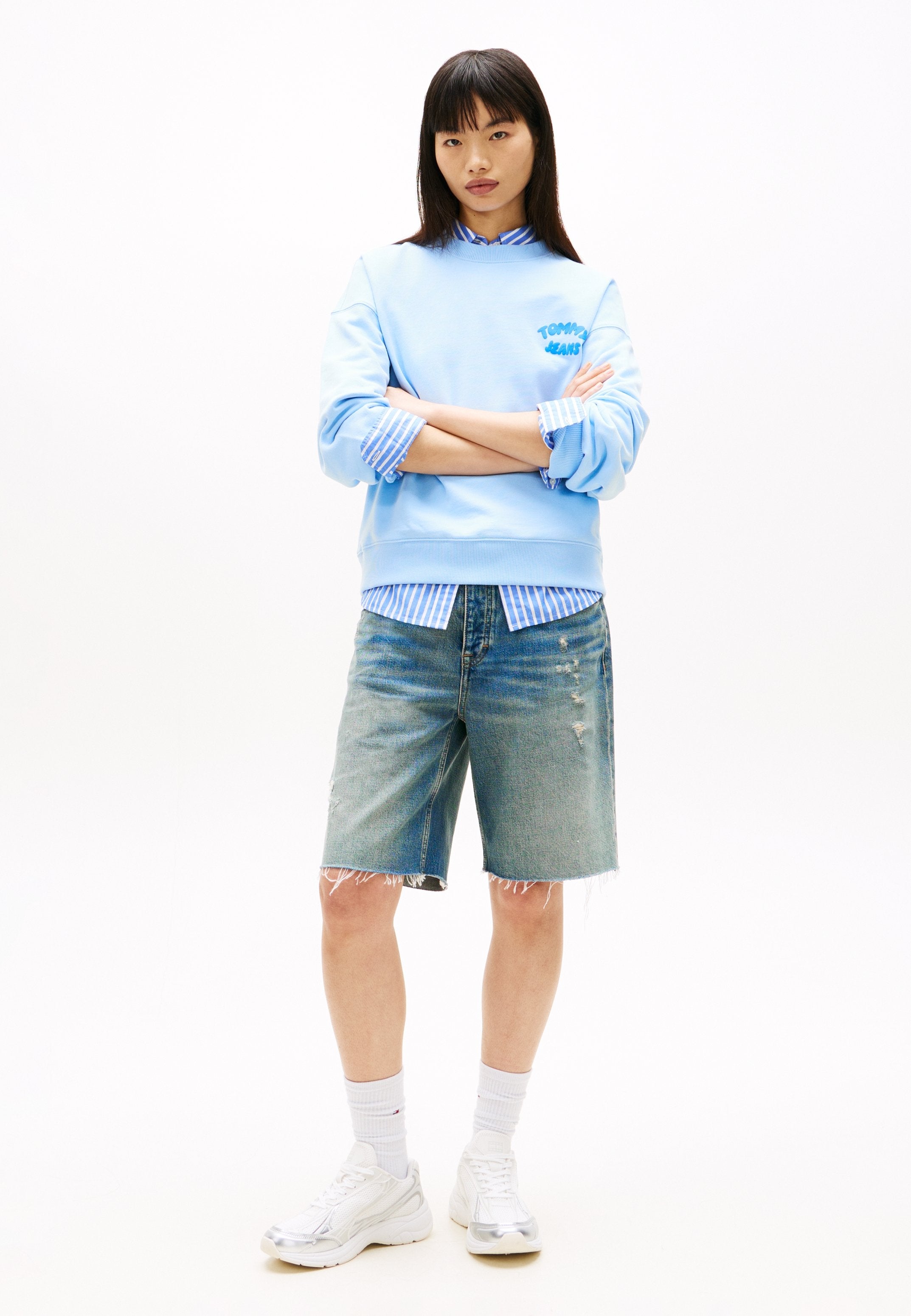 BUBBLE LOGO BOXY CREW NECK JUMPER - Sweatshirt - light powdery blue