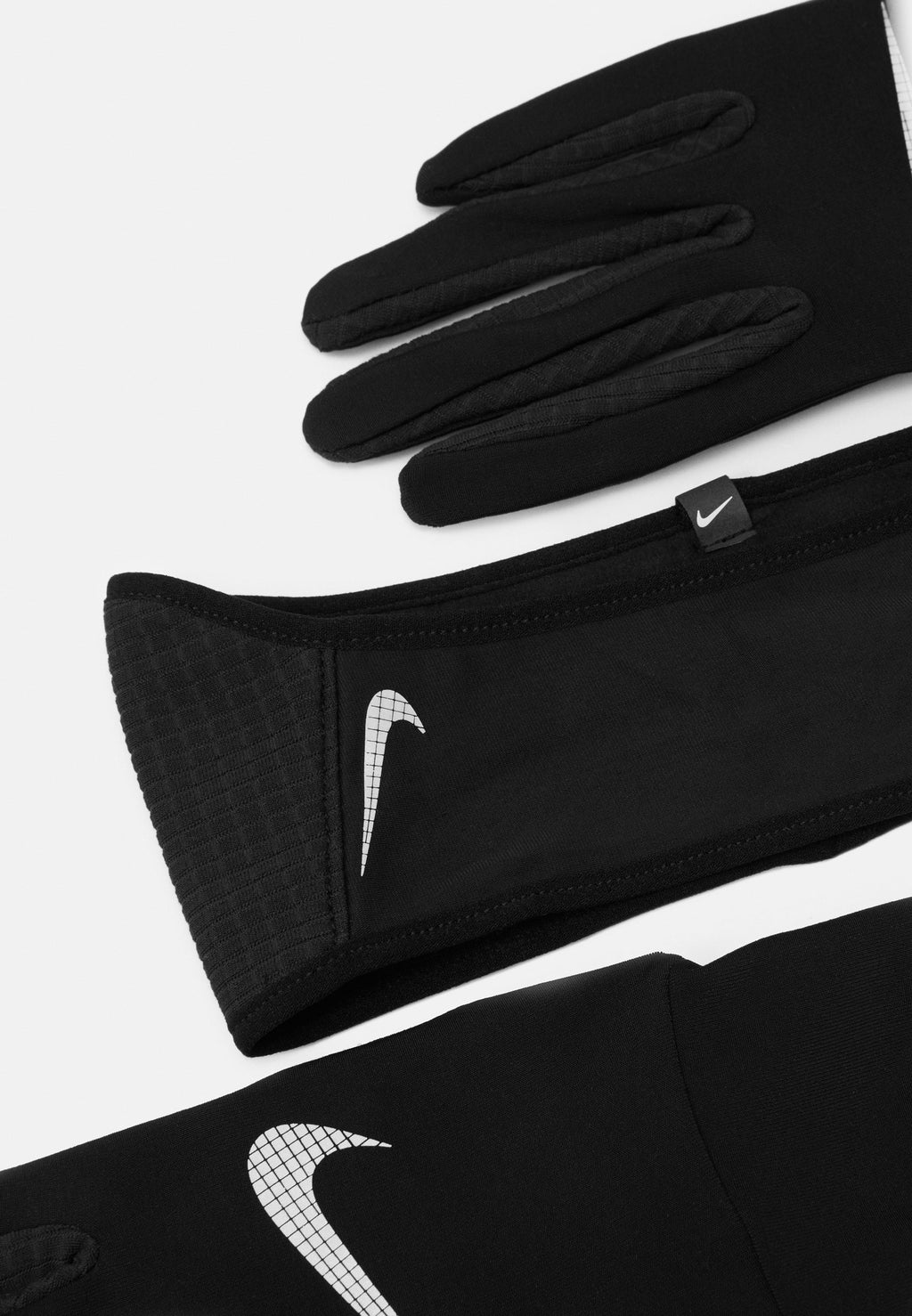 WOMENS ESSENTIAL RUNNING HEADBAND AND GLOVE SET - Ear warmers - black/silver