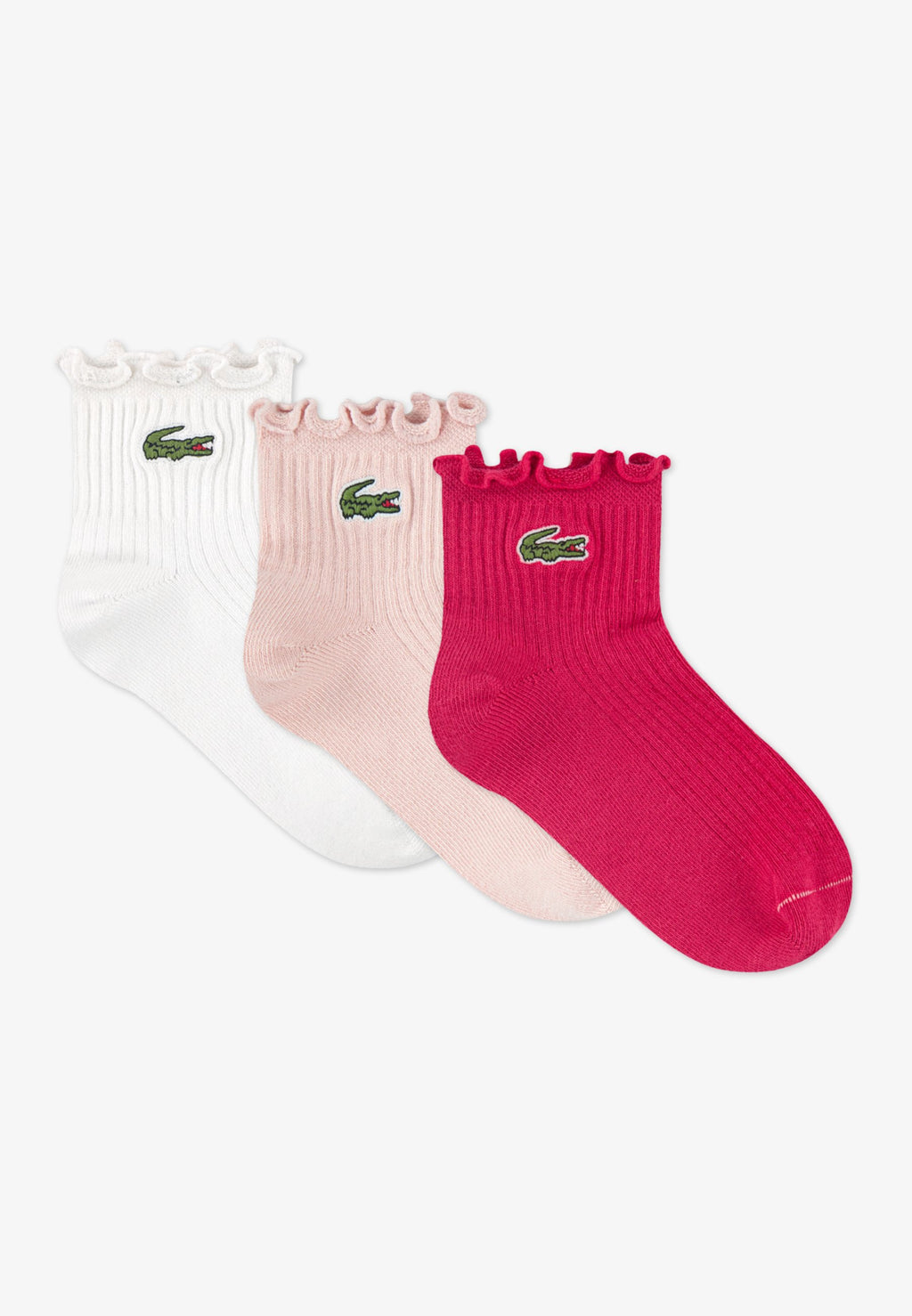 RUFFLE QUARTER UNISEX 3'LÜ PAKET - Çorap - açık pembe