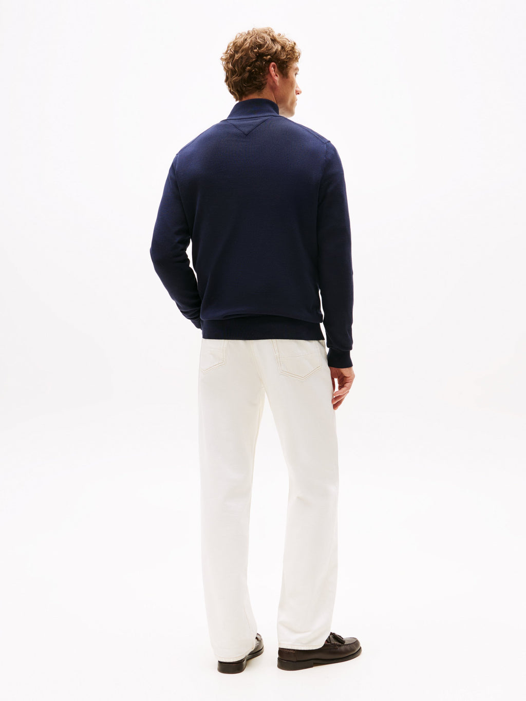 QUARTER ZIP MOCK NECK JUMPER - Jumper - desert sky