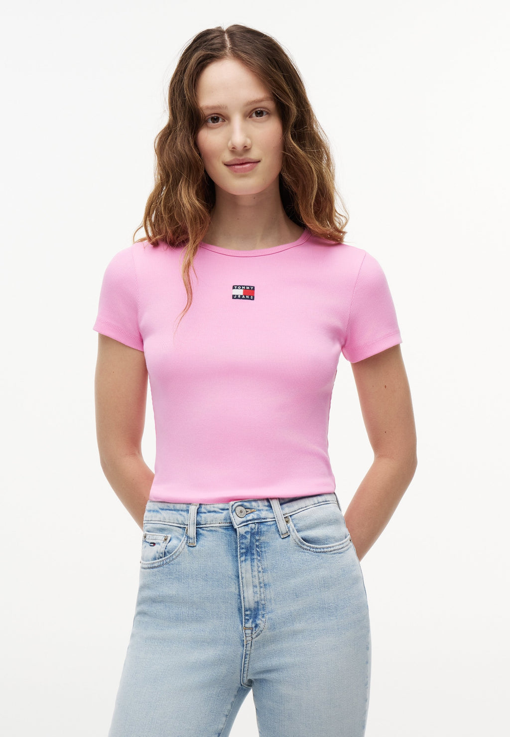 SLIM BADGE TEE - Basic T-shirt - pink daisy