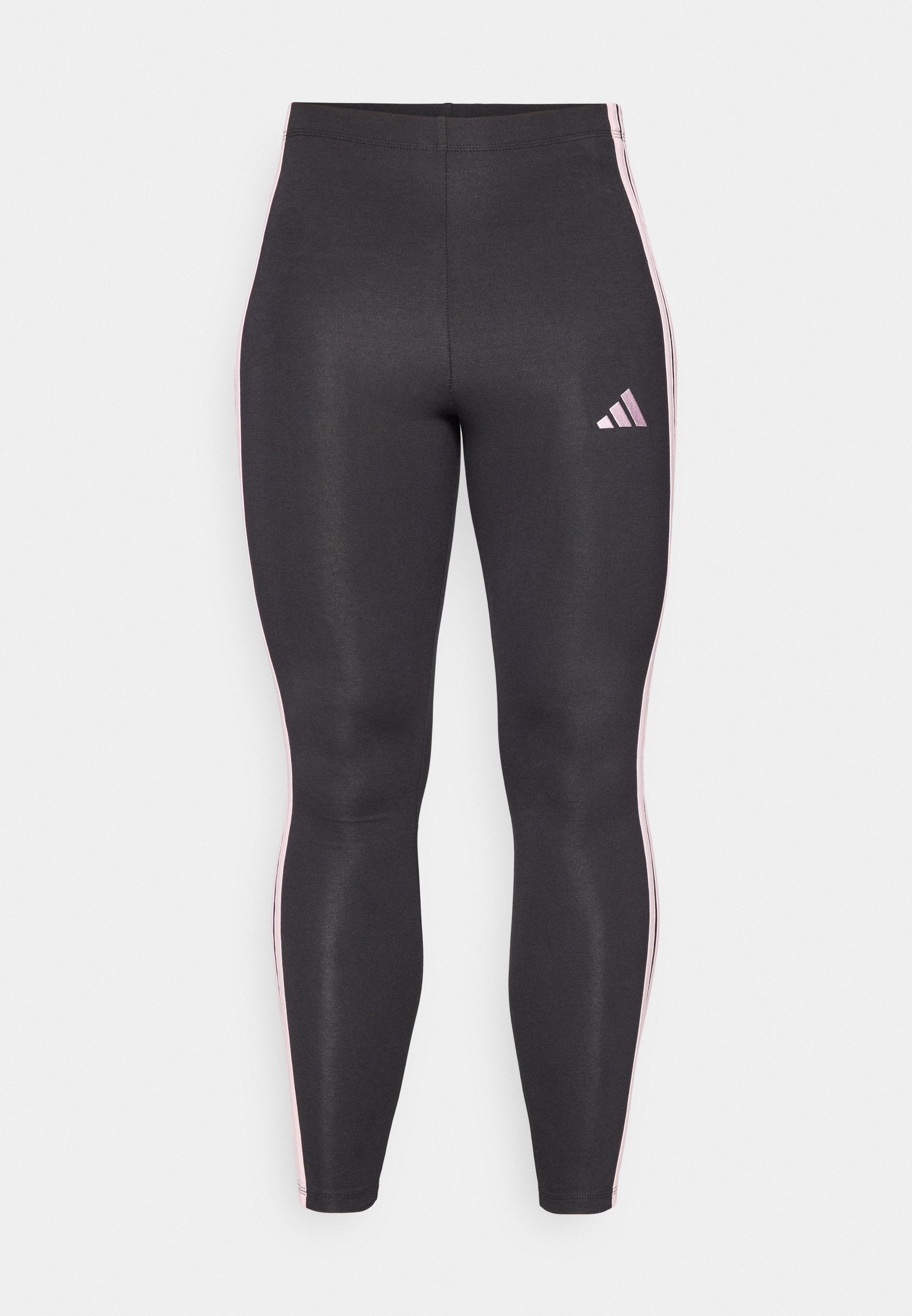ESSENTIALS 3 STRIPES - Leggings - black/clear pink