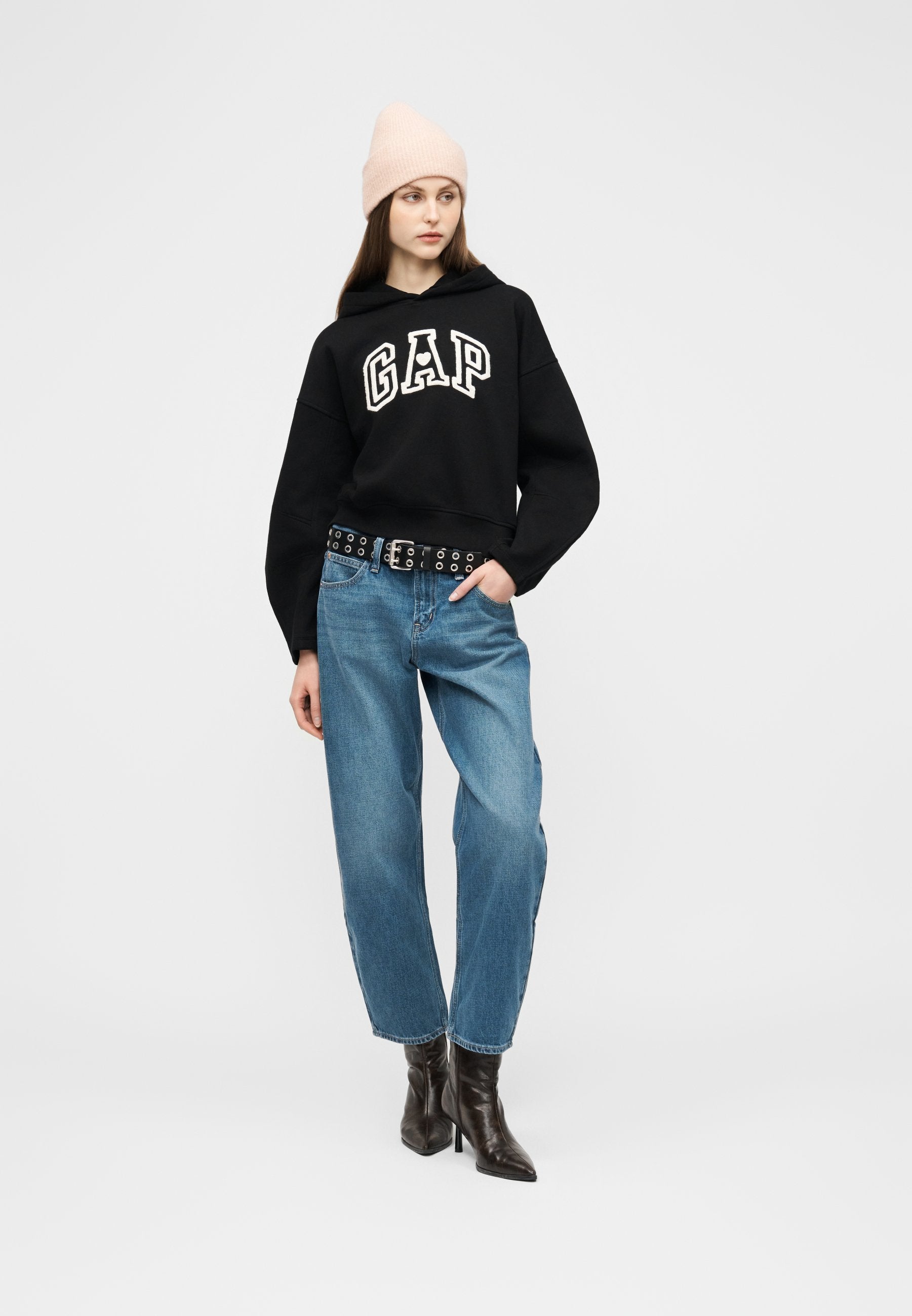 LOGO BARREL HOODIE - Hoodie - black