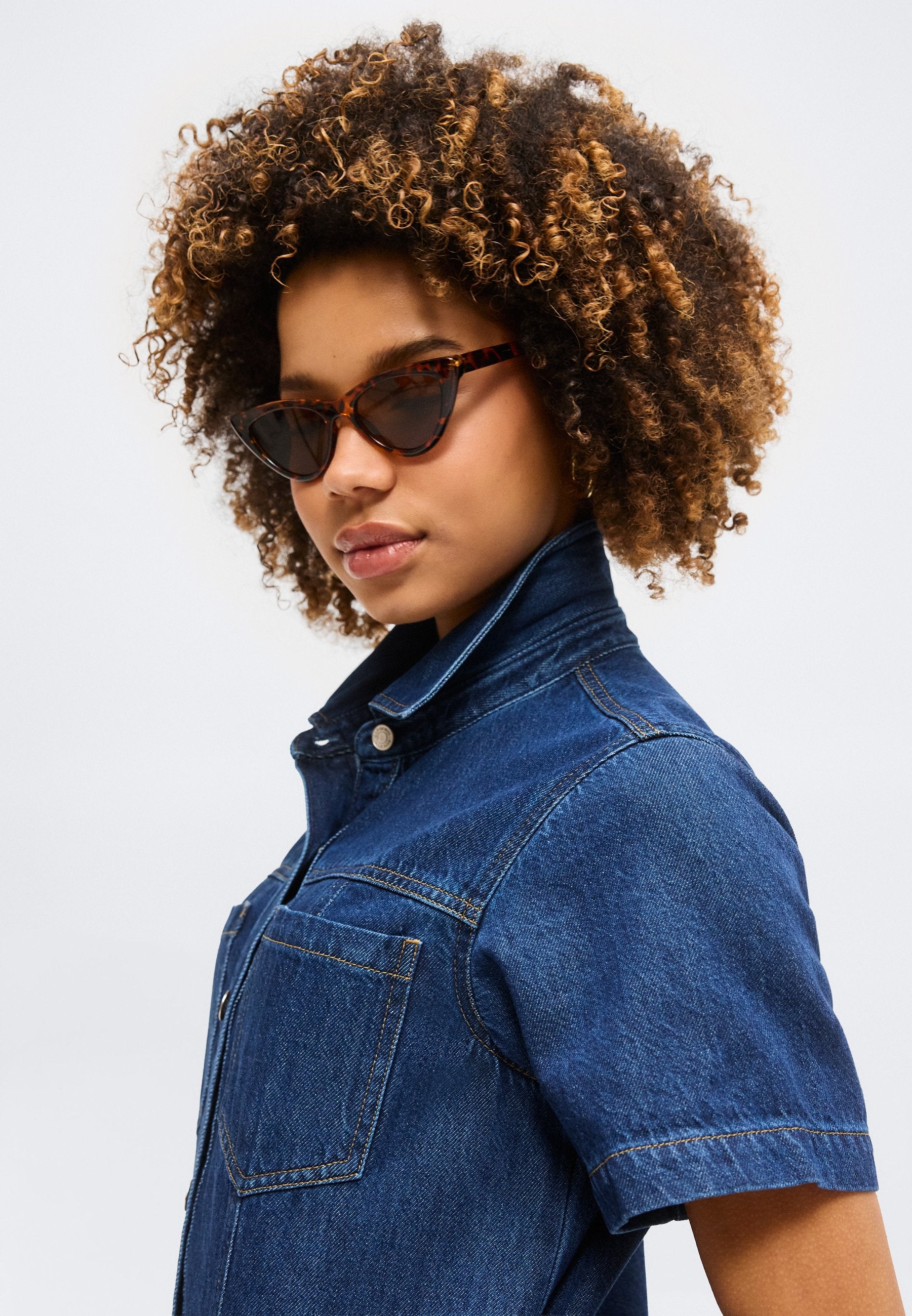 SHANK FRONT SHIRTDRESS - Denim dress - dark wash