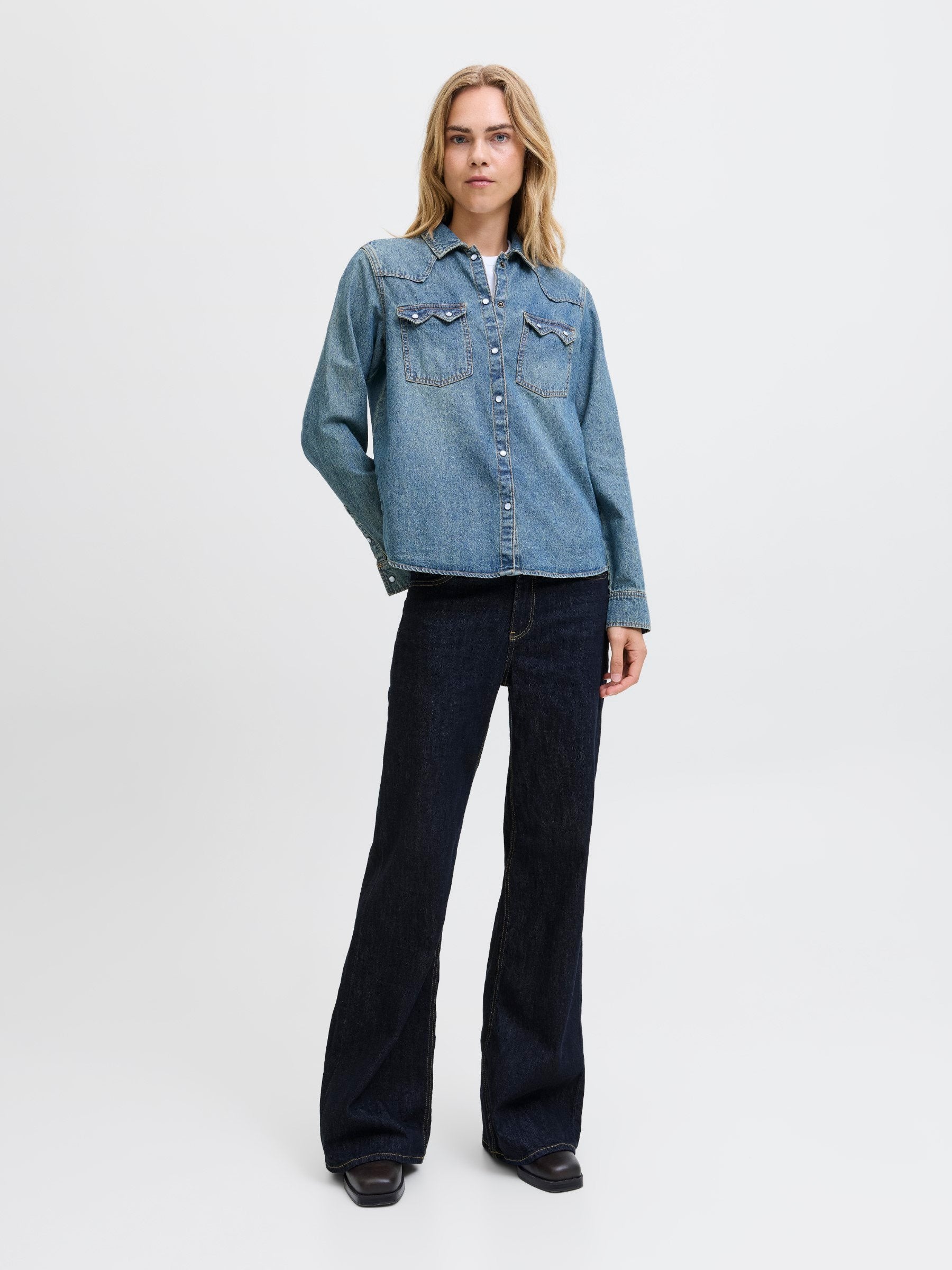 Flared fit JXROME MW JEANS C248 DNM NOOS - Flared Jeans - dark blue denim